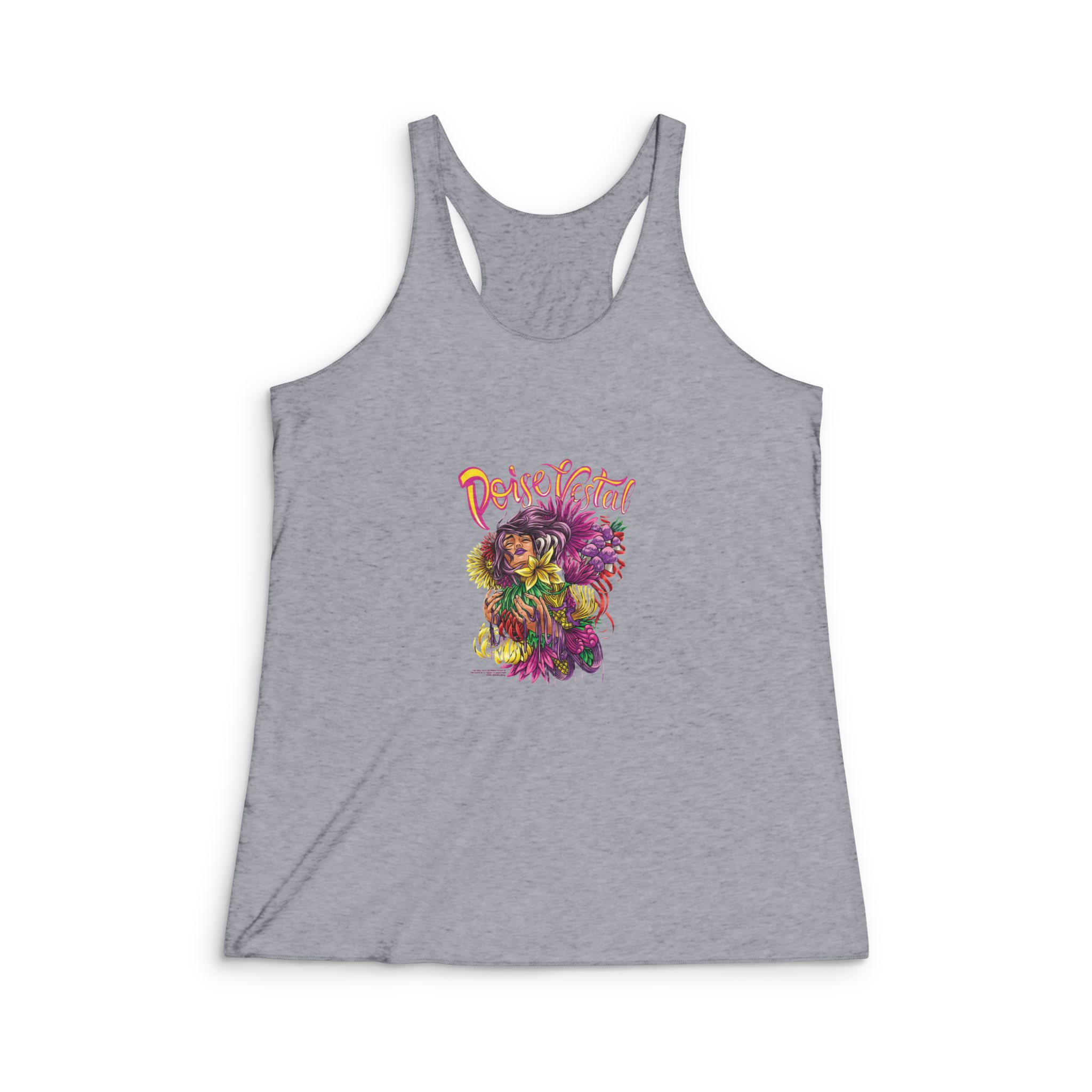 Grace With Text Illustration Womens Tri Blend Racerback Tank - Image 4