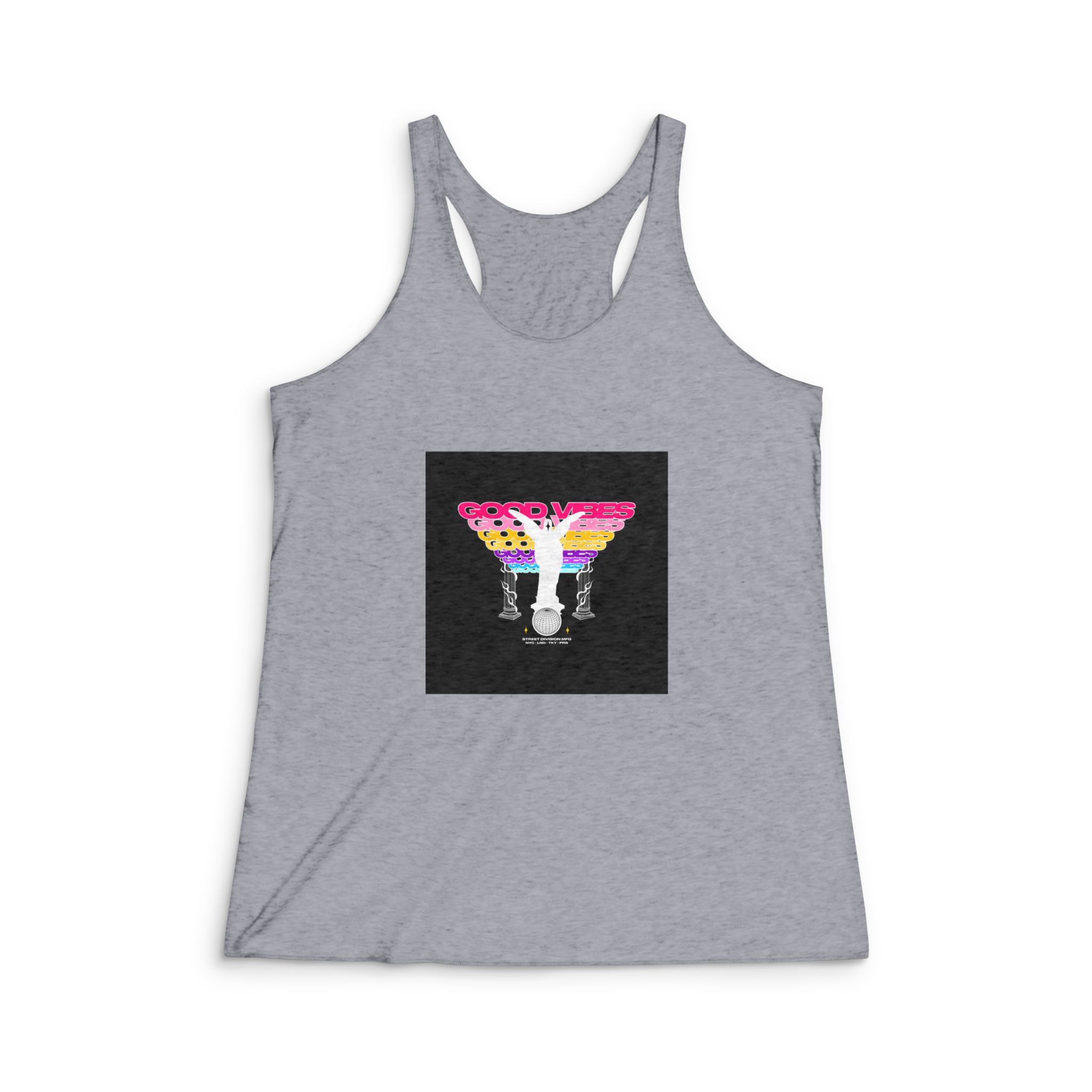 Good Vibes Street Division Vintage Fashion Womens Tri Blend Racerback Tank - Image 4