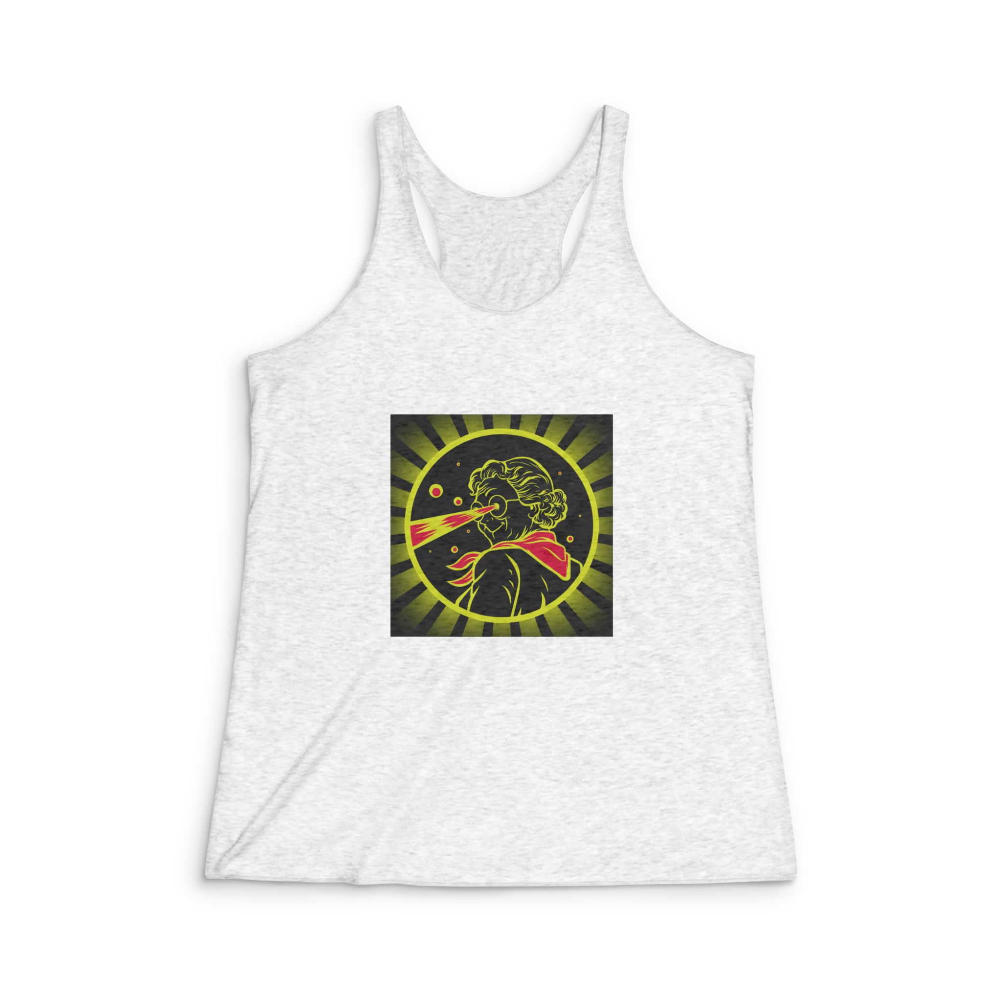 Laser Eyed Lady Womens Tri Blend Racerback Tank