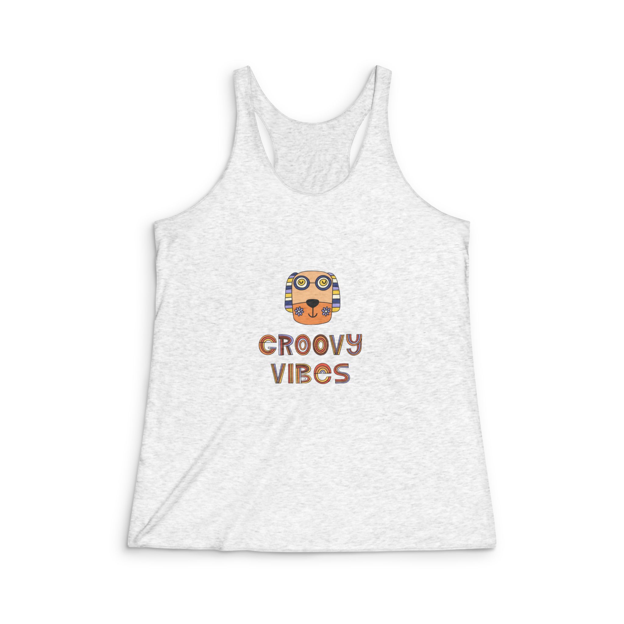 Groovy Vibes Womens Tri Blend Racerback Tank