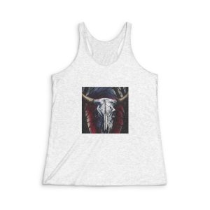 Eerie Skeleton Art Perfect Spooky Designs Womens Tri Blend Racerback Tank