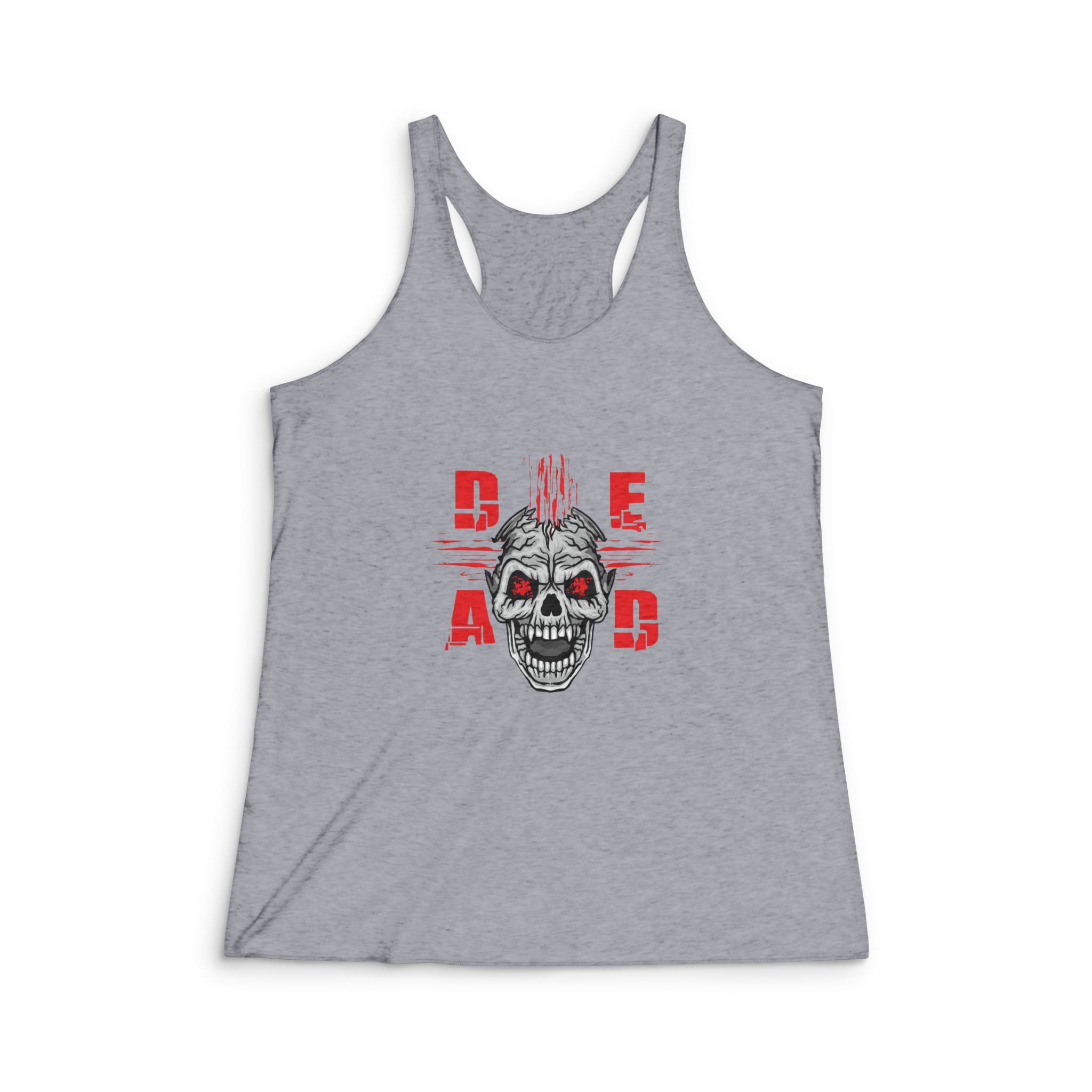 Gothic Sign With Skull Grunge Vintage Design T Shirts (48) Womens Tri Blend Racerback Tank - Image 4