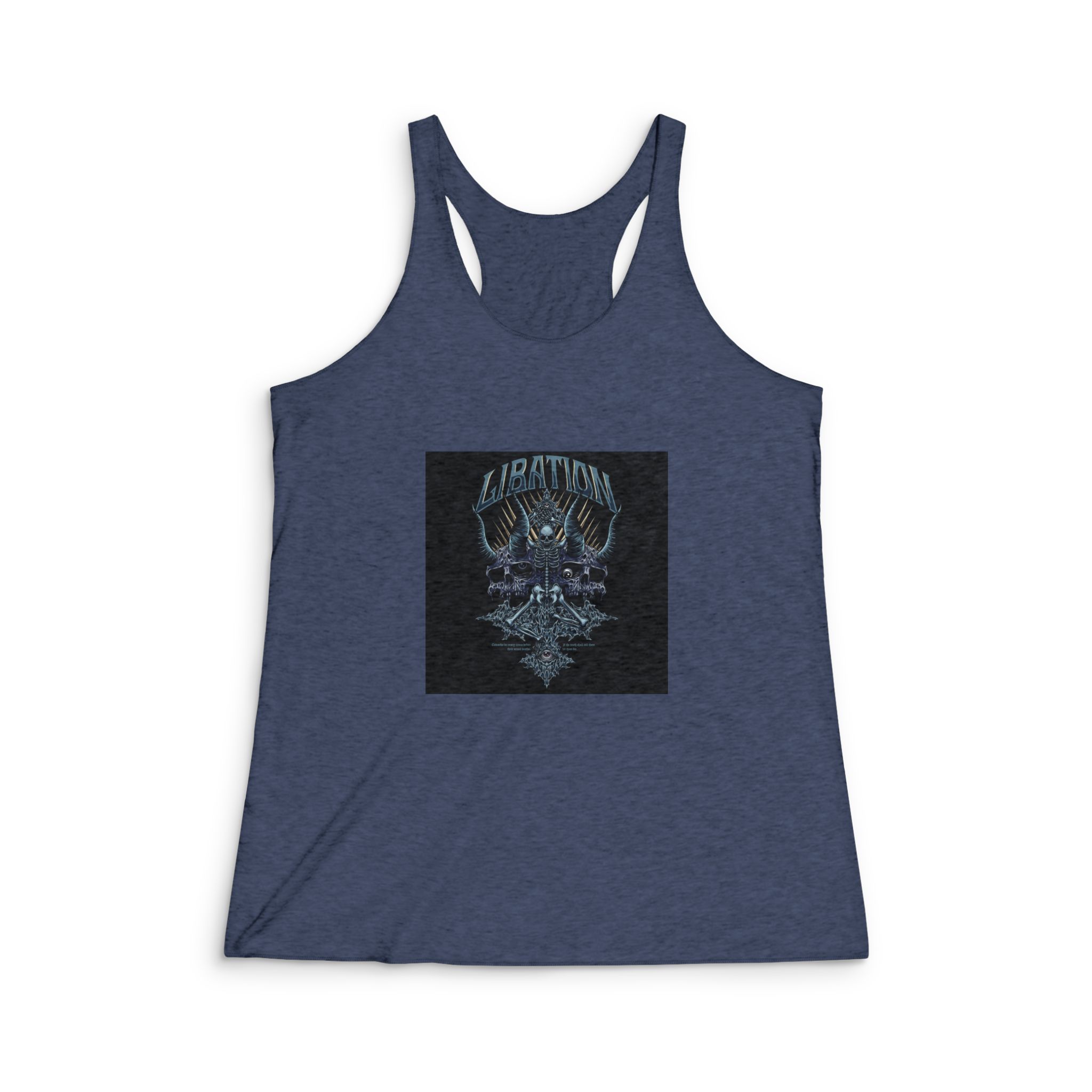 Gore Skeleton With Text Illustration Womens Tri Blend Racerback Tank - Image 3