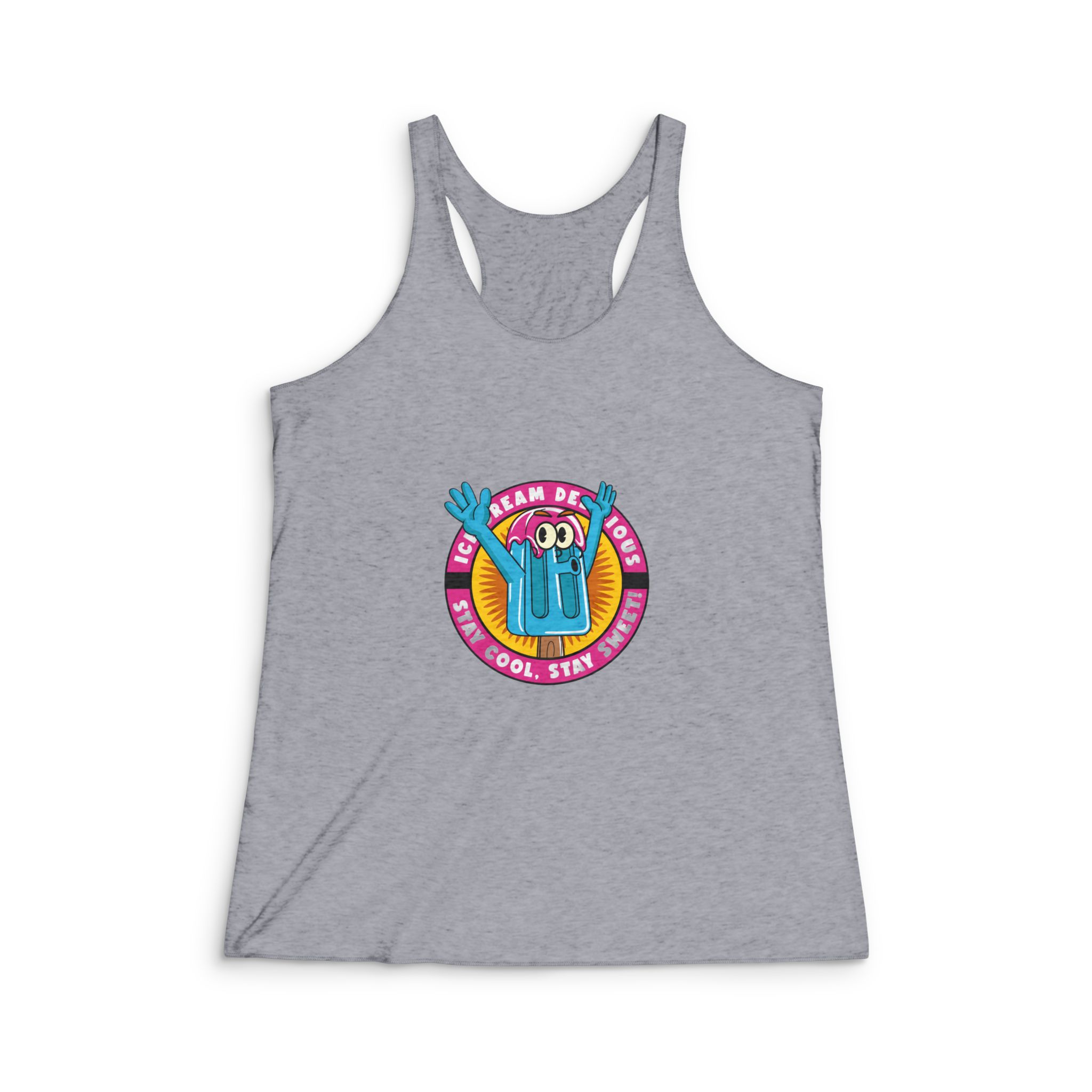 Ice Cream Delicious Womens Tri Blend Racerback Tank - Image 4