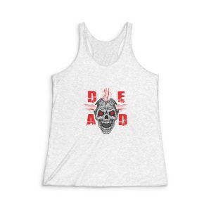 Gothic Sign With Skull Grunge Vintage Design T Shirts (48) Womens Tri Blend Racerback Tank