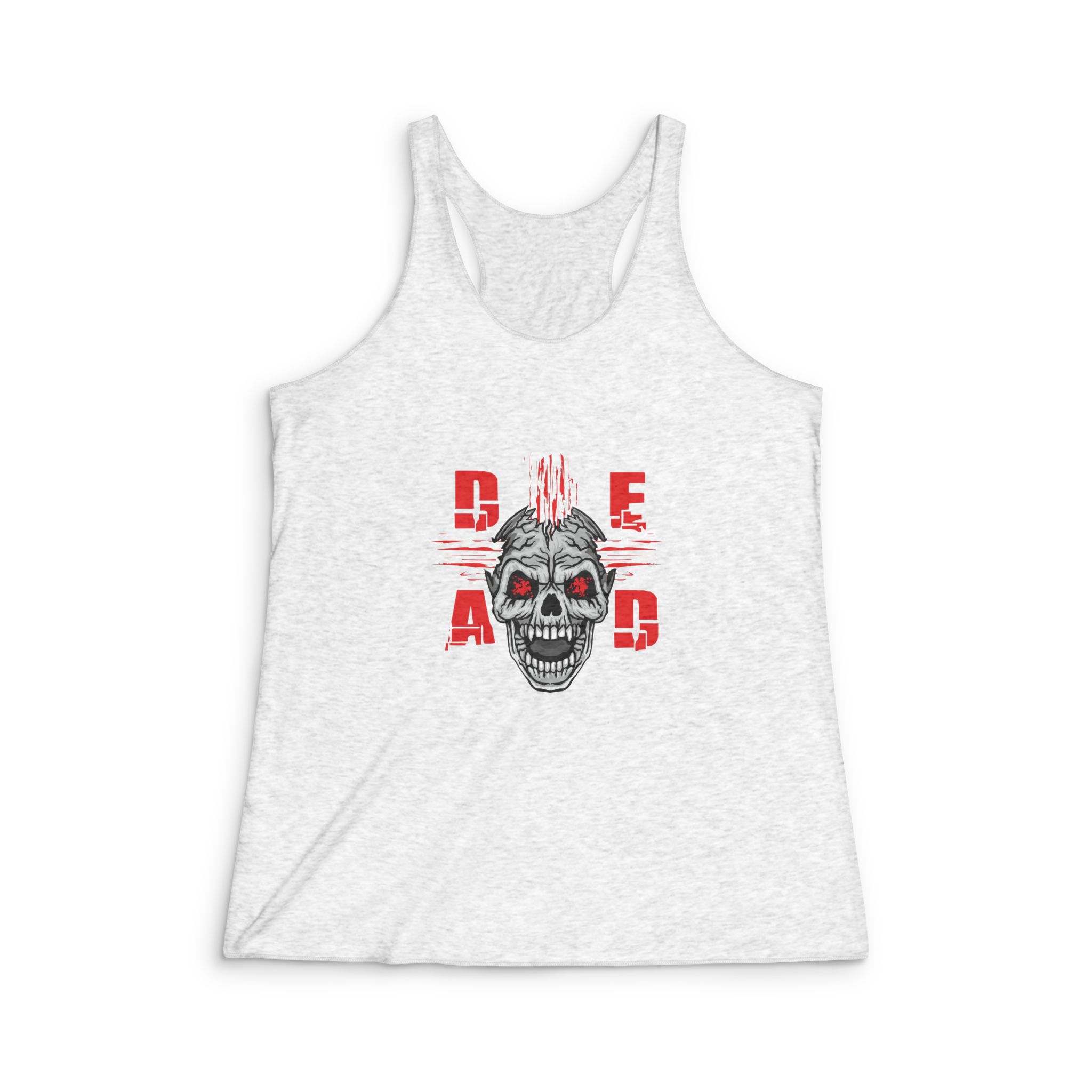 Gothic Sign With Skull Grunge Vintage Design T Shirts (48) Womens Tri Blend Racerback Tank