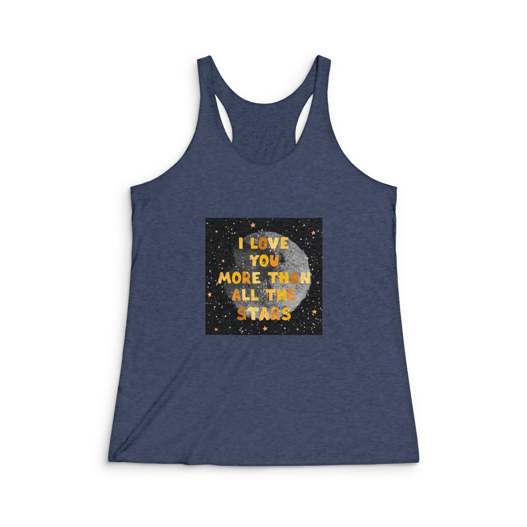 Lettering Love You 11 Womens Tri Blend Racerback Tank - Image 3