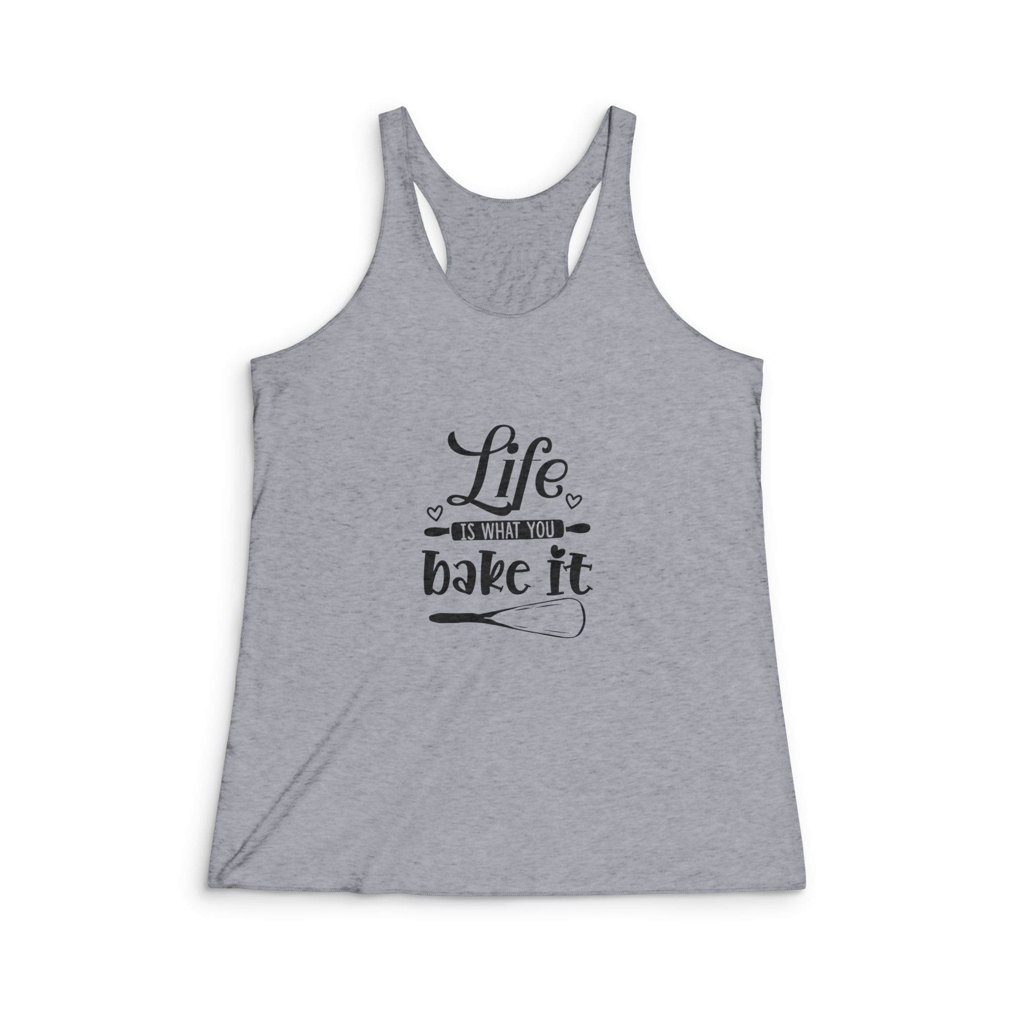 Life Is What You Bake It Womens Tri Blend Racerback Tank - Image 4
