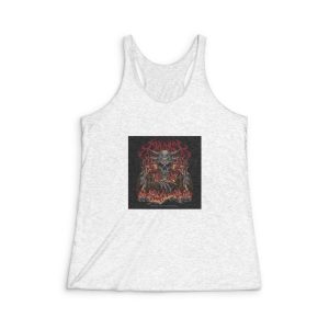 Hell Burn With Text Illustration Womens Tri Blend Racerback Tank