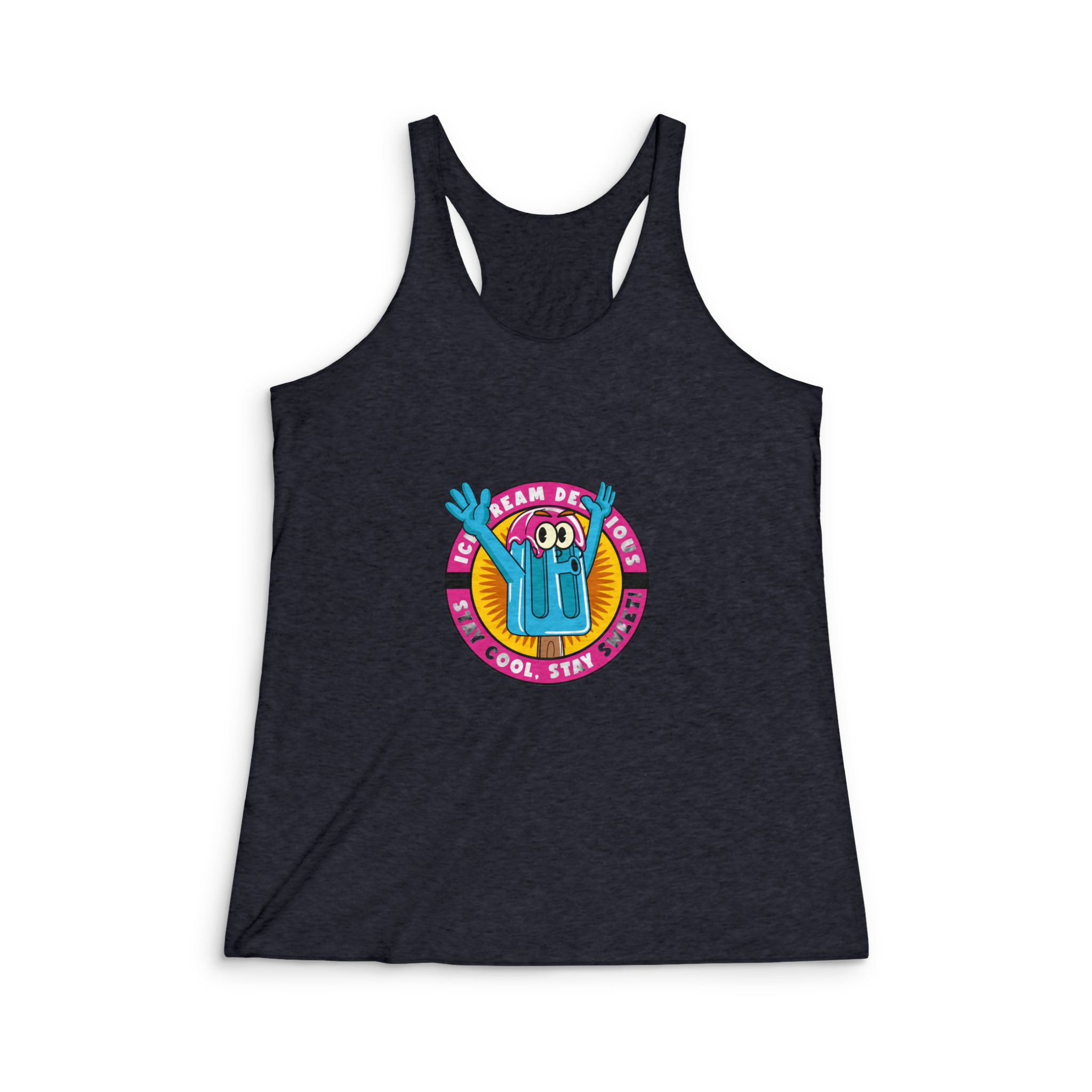 Ice Cream Delicious Womens Tri Blend Racerback Tank - Image 2
