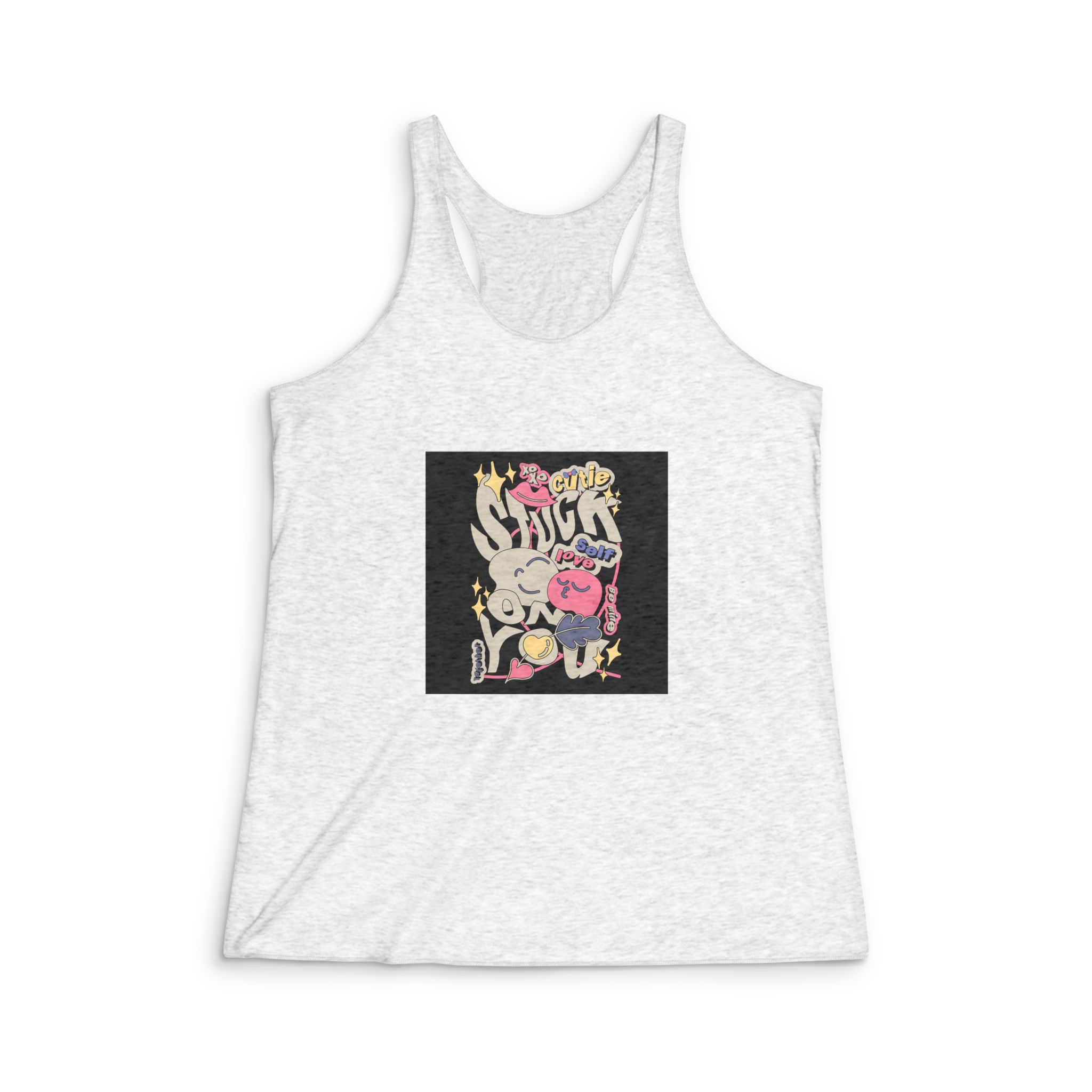 Happy Valentines Day Typography Vector Design Womens Tri Blend Racerback Tank