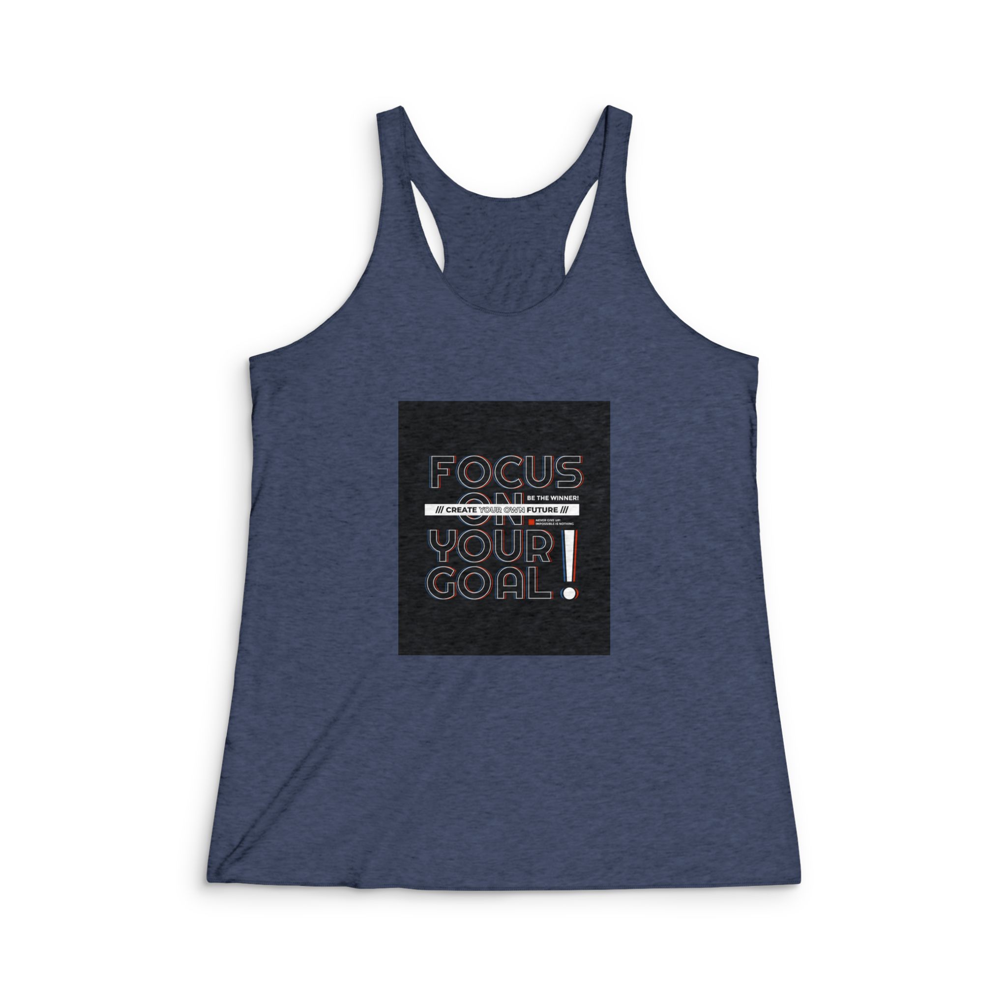 Focus On Your Goal Womens Tri Blend Racerback Tank - Image 3
