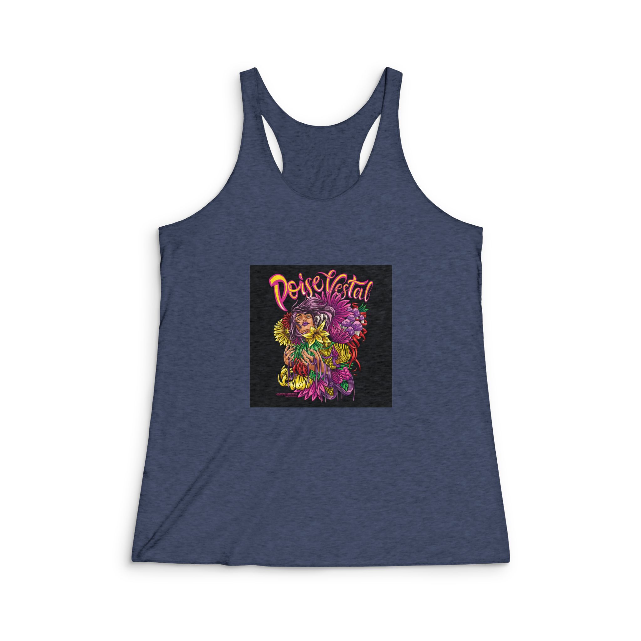Grace With Text Illustration Womens Tri Blend Racerback Tank - Image 3