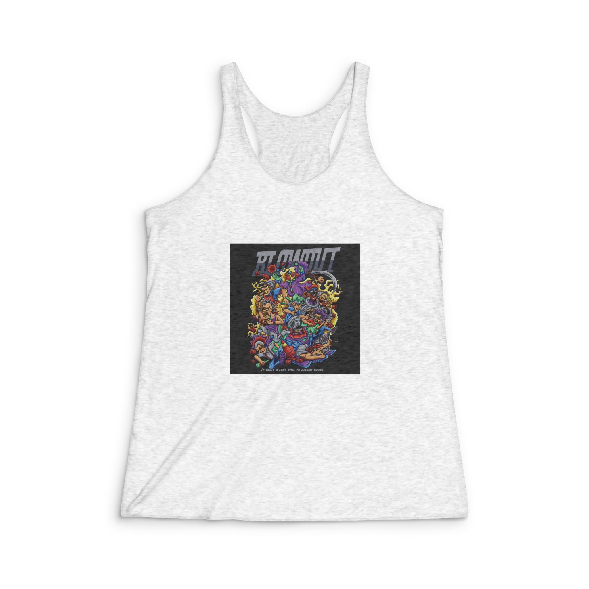 Hc Run With Text Illustration Womens Tri Blend Racerback Tank