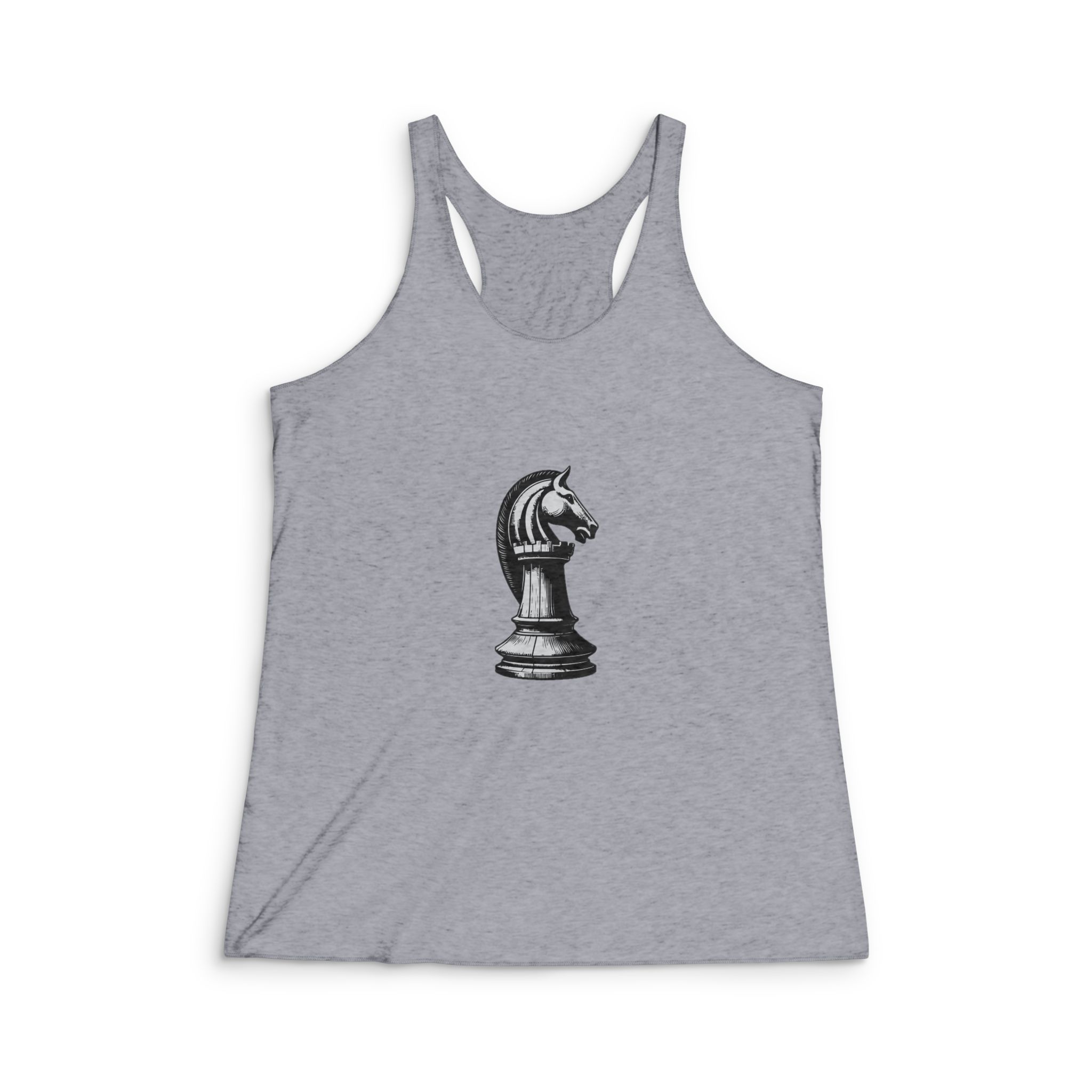 Chess Piece Rook Drawing Vector Illustration Womens Tri Blend Racerback Tank - Image 4