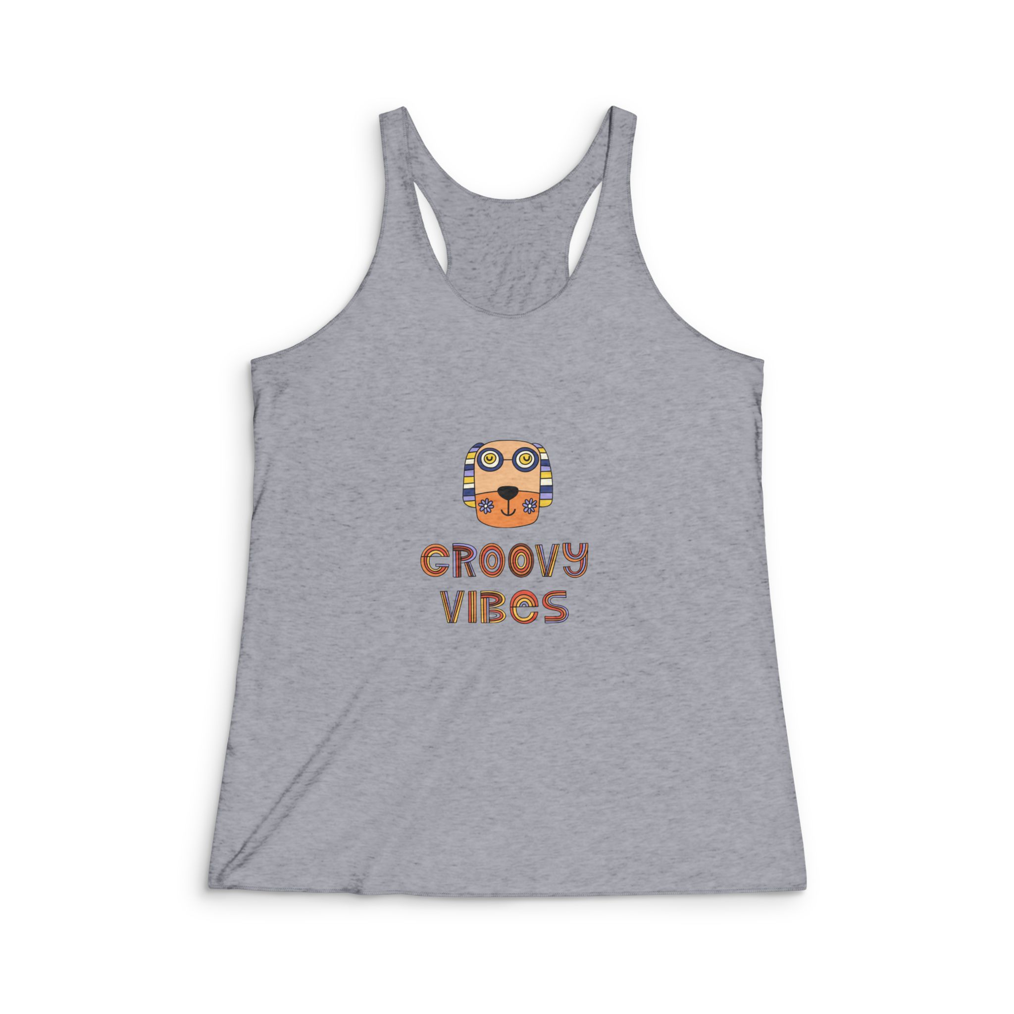Groovy Vibes Womens Tri Blend Racerback Tank - Image 4
