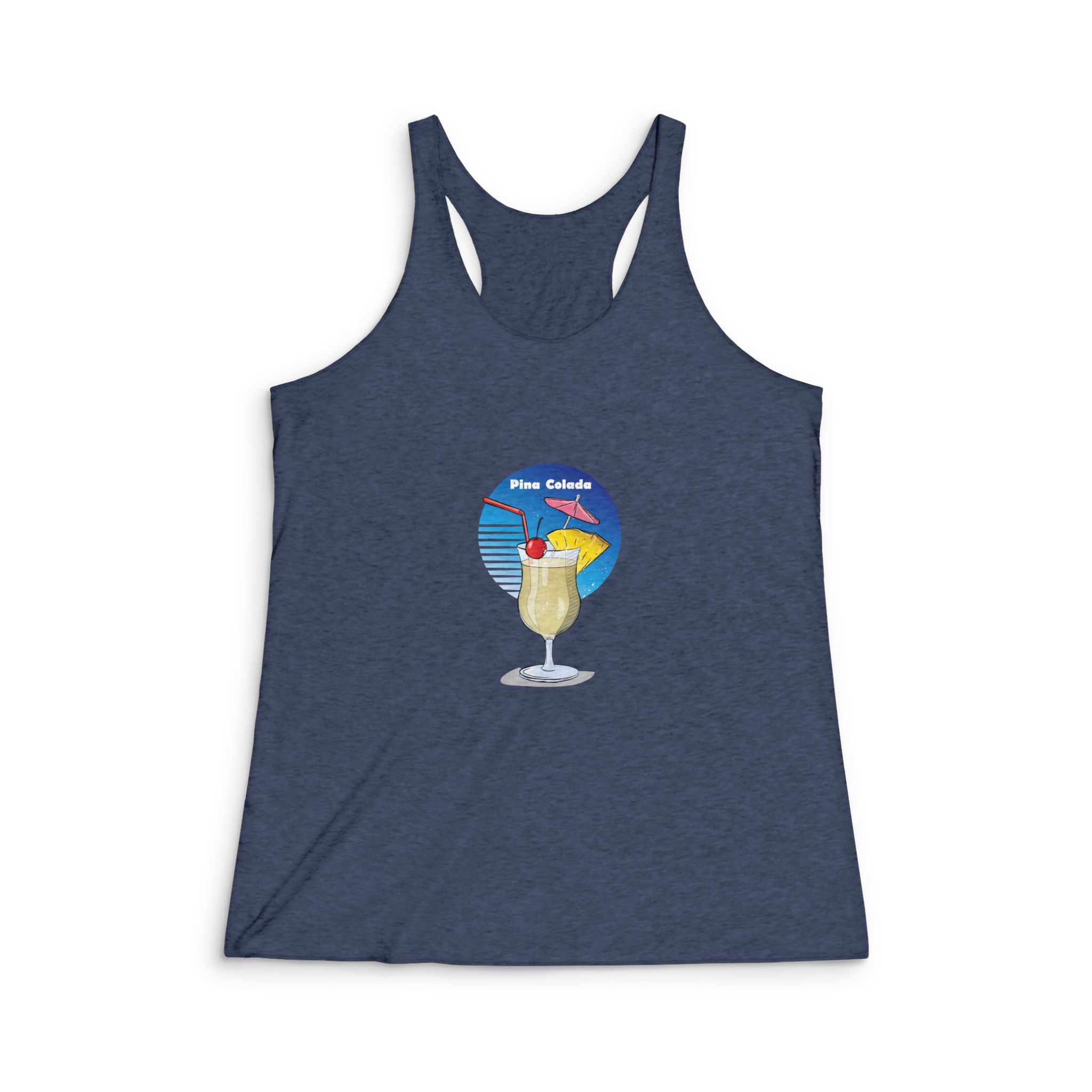 Hand Drawn Illustration Cocktail(1) Womens Tri Blend Racerback Tank - Image 3