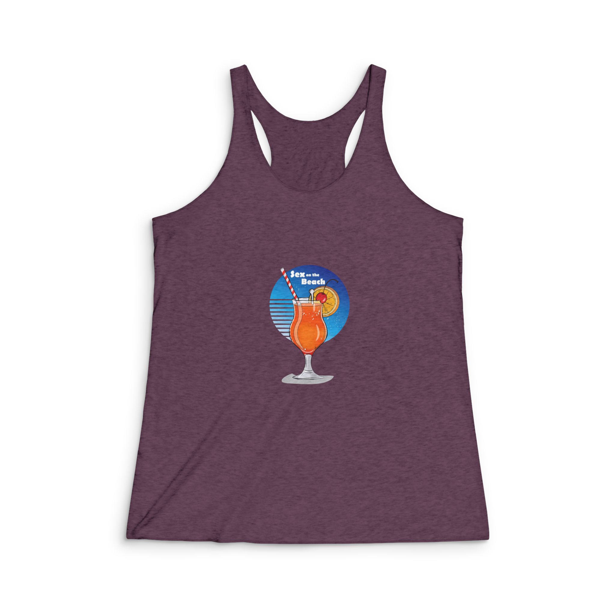 Hand Drawn Illustration Cocktail(3) Womens Tri Blend Racerback Tank - Image 5