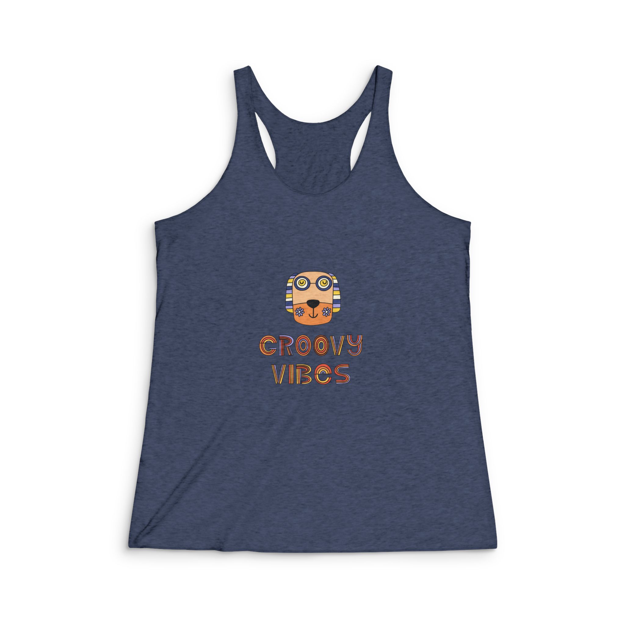 Groovy Vibes Womens Tri Blend Racerback Tank - Image 3