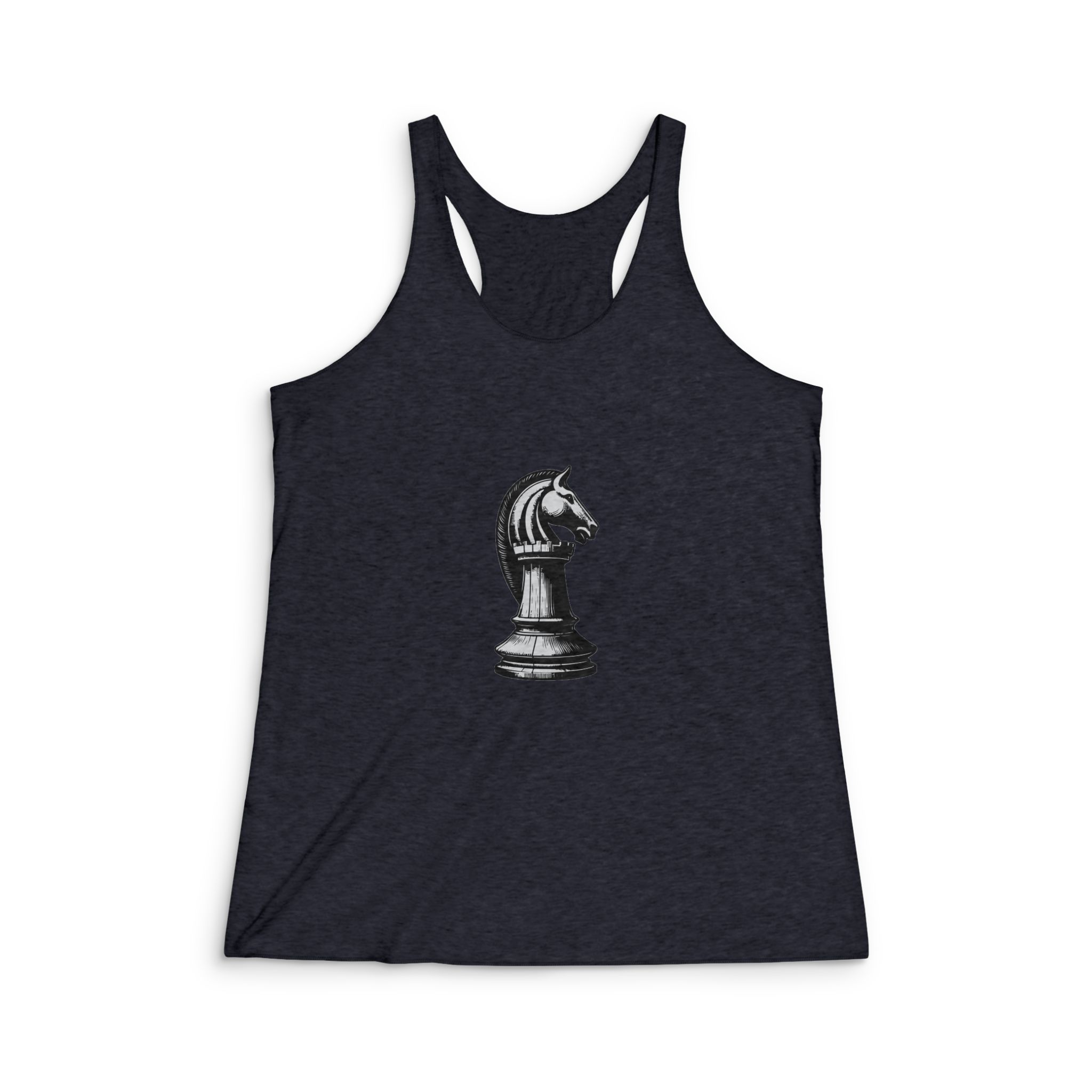 Chess Piece Rook Drawing Vector Illustration Womens Tri Blend Racerback Tank - Image 2
