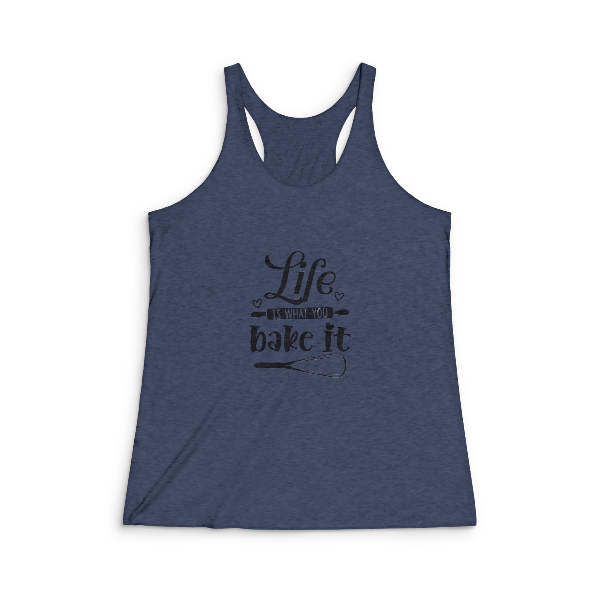 Life Is What You Bake It Womens Tri Blend Racerback Tank - Image 3