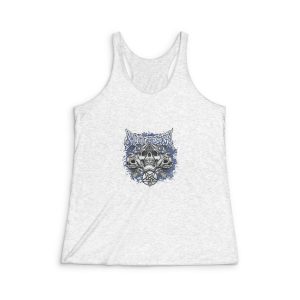 Gothic Sign With Skull Grunge Vintage Design T Shirts (32) Womens Tri Blend Racerback Tank