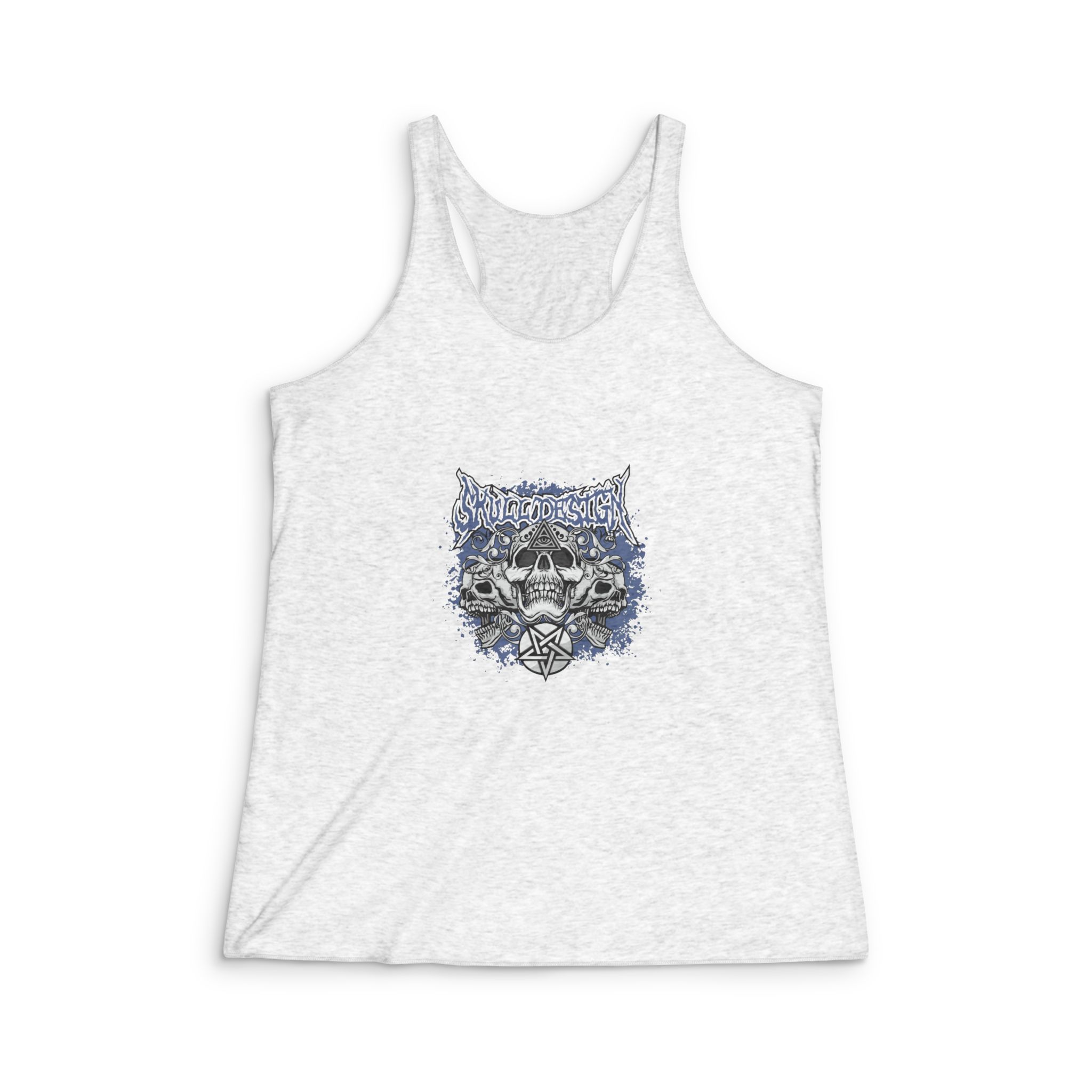 Gothic Sign With Skull Grunge Vintage Design T Shirts (32) Womens Tri Blend Racerback Tank