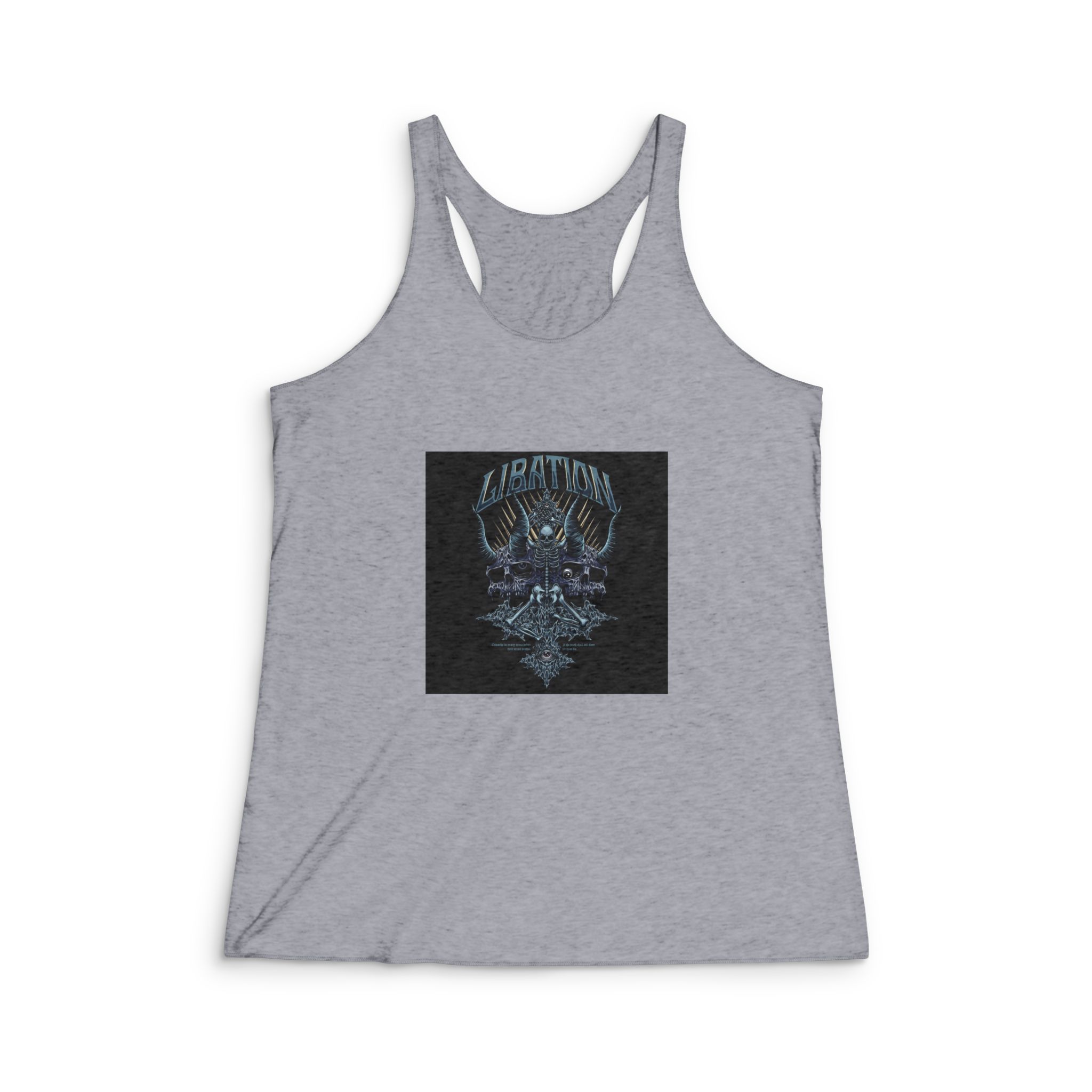 Gore Skeleton With Text Illustration Womens Tri Blend Racerback Tank - Image 4