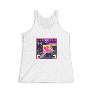 Gradient Psychedelic Illustration(1) Womens Tri Blend Racerback Tank