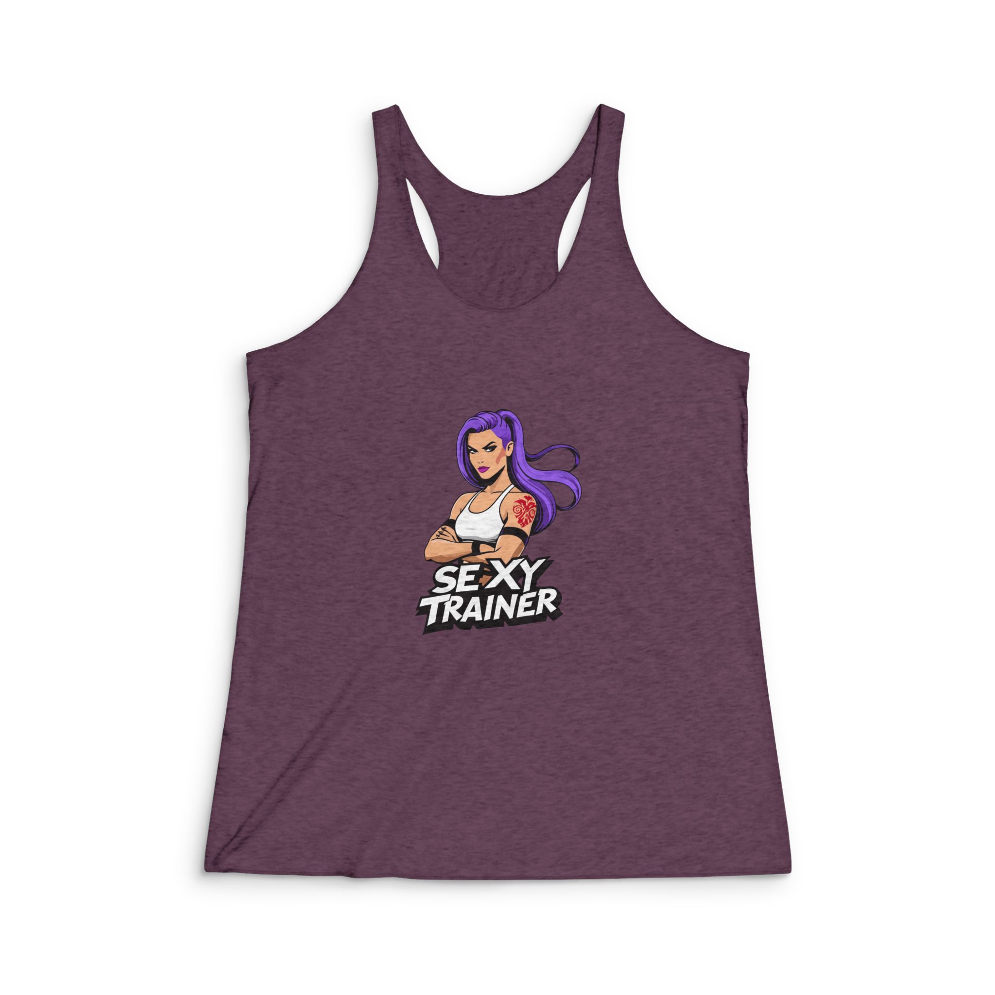 Empowering Fitness Logo Design Featuring Strong Female Athlete Womens Tri Blend Racerback Tank - Image 5