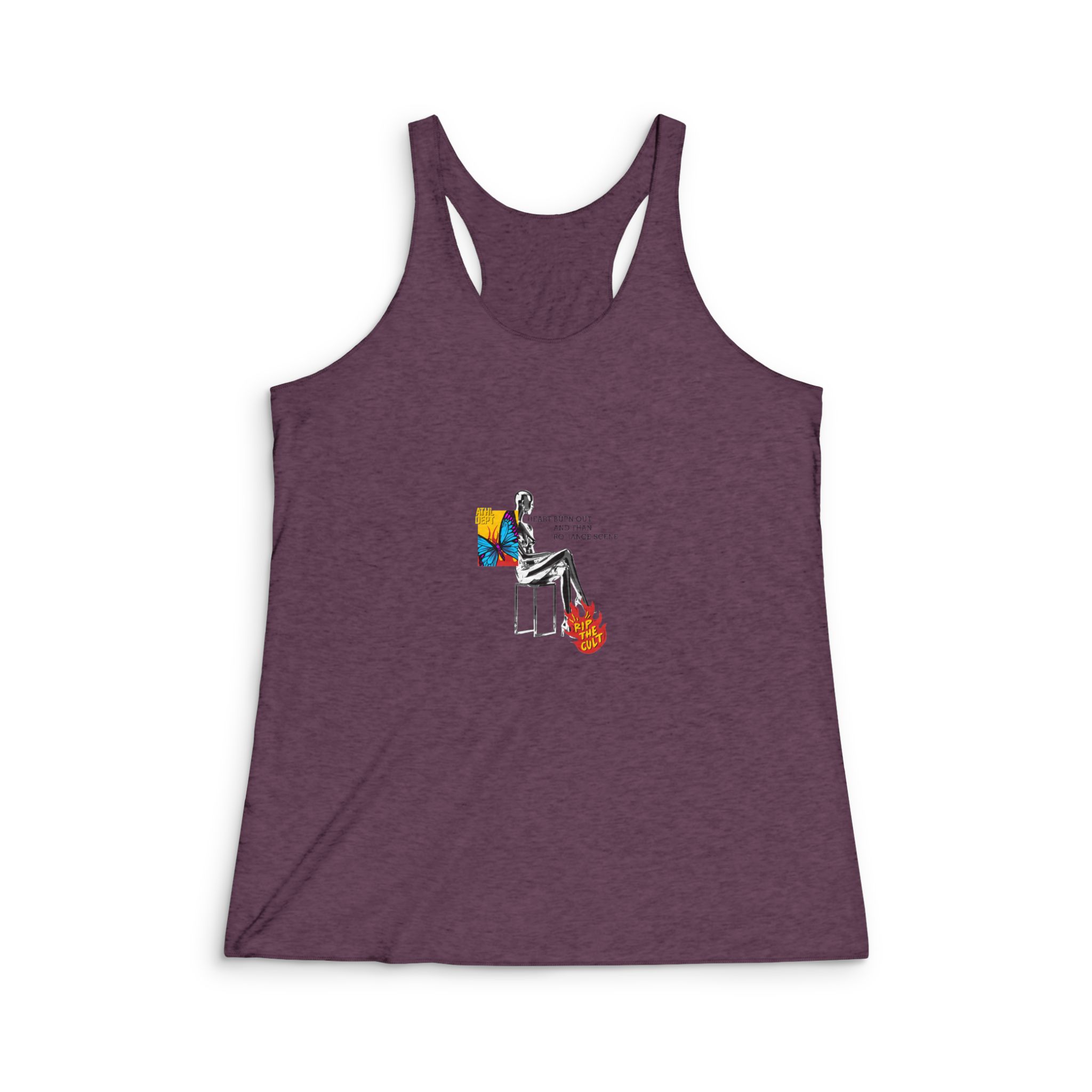 Heart Burn Out Womens Tri Blend Racerback Tank - Image 5