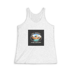 Hand Drawn Vintage Mountain Badge Illustration Womens Tri Blend Racerback Tank