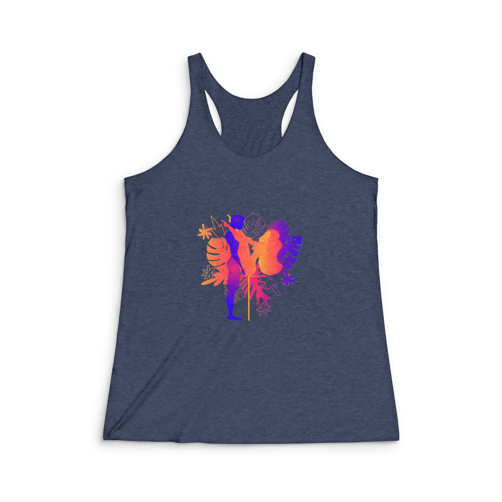 Kama Sutra Man Woman Have Sex Art Love Sexual Position Erotic V Womens Tri Blend Racerback Tank - Image 3