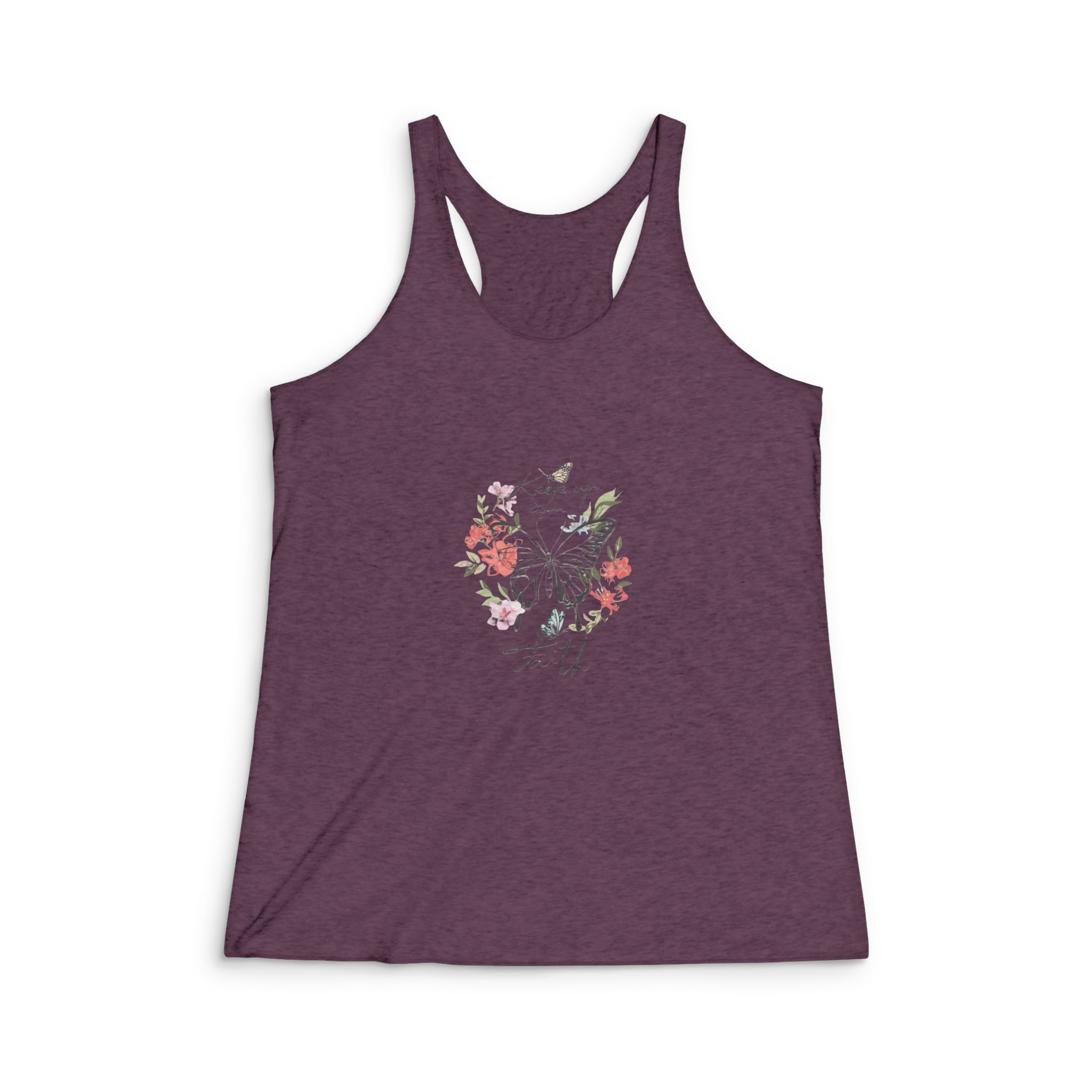 Keep Up Your Faith Womens Tri Blend Racerback Tank - Image 5