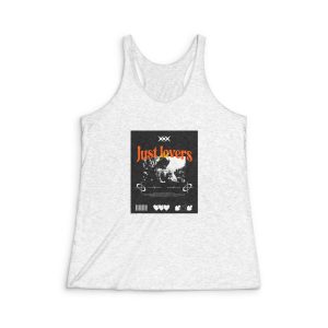 Just Lovers Cat Tshirt Design Womens Tri Blend Racerback Tank