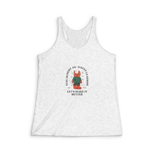Kids Drawing Cat Cartoon Illustration Womens Tri Blend Racerback Tank