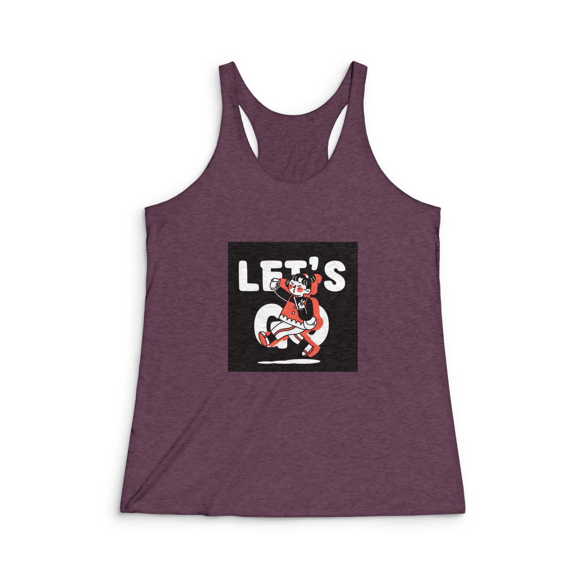 Let S Go Vacation Student College Teen Concept Doodle Illustration Womens Tri Blend Racerback Tank - Image 5