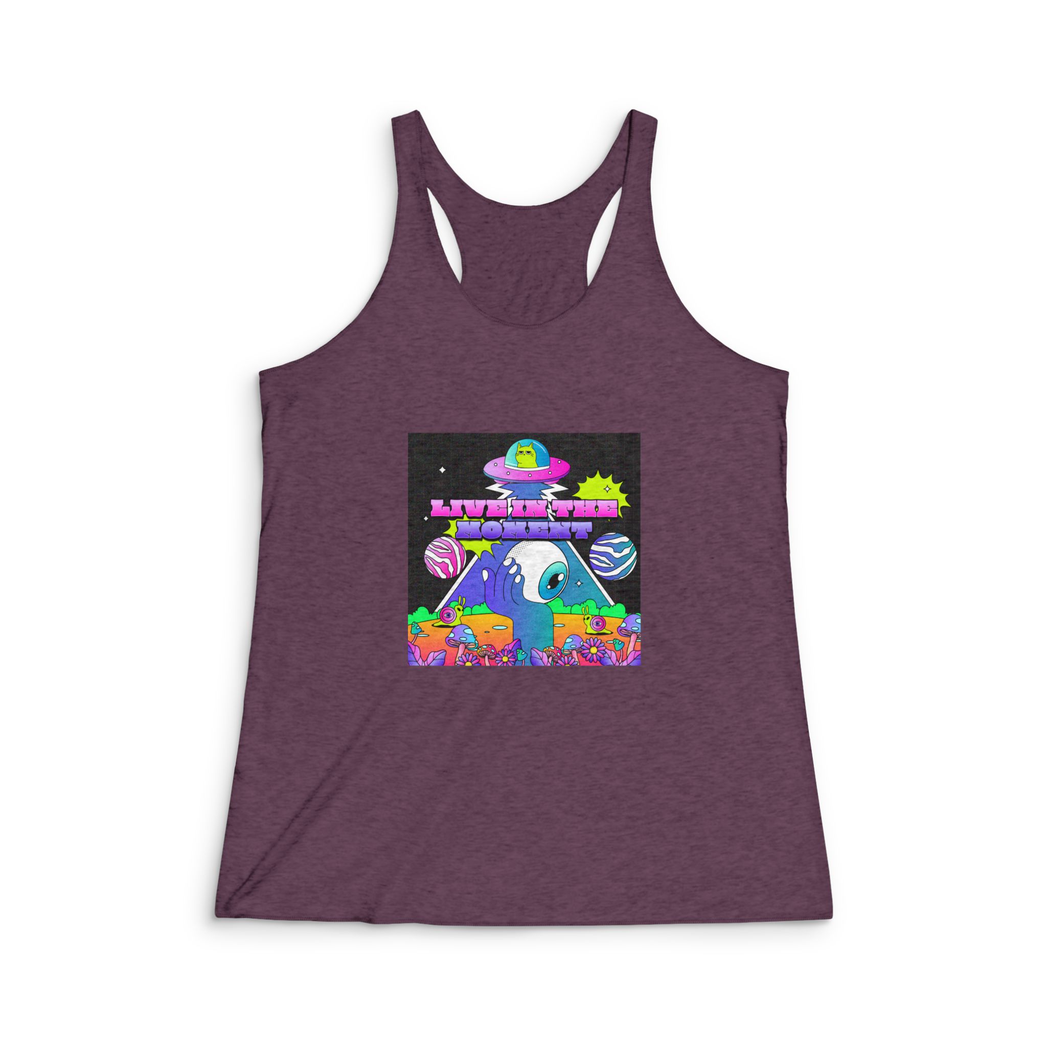 Gradient Psychedelic Illustration(2) Womens Tri Blend Racerback Tank - Image 5