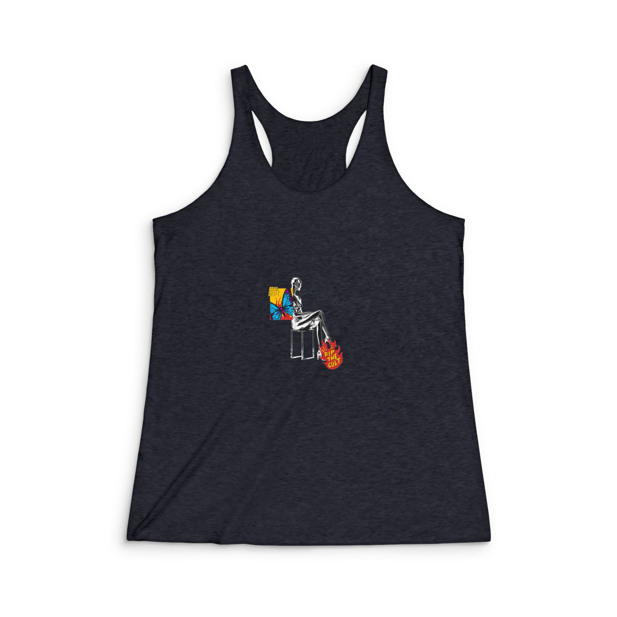 Heart Burn Out Womens Tri Blend Racerback Tank - Image 2
