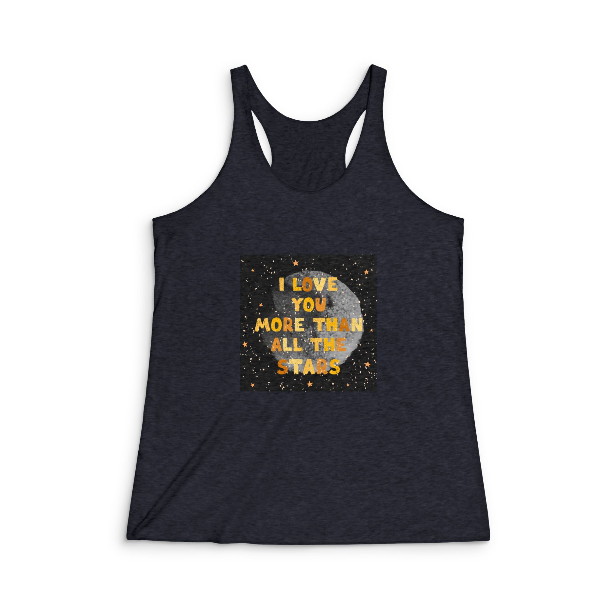 Lettering Love You 11 Womens Tri Blend Racerback Tank - Image 2