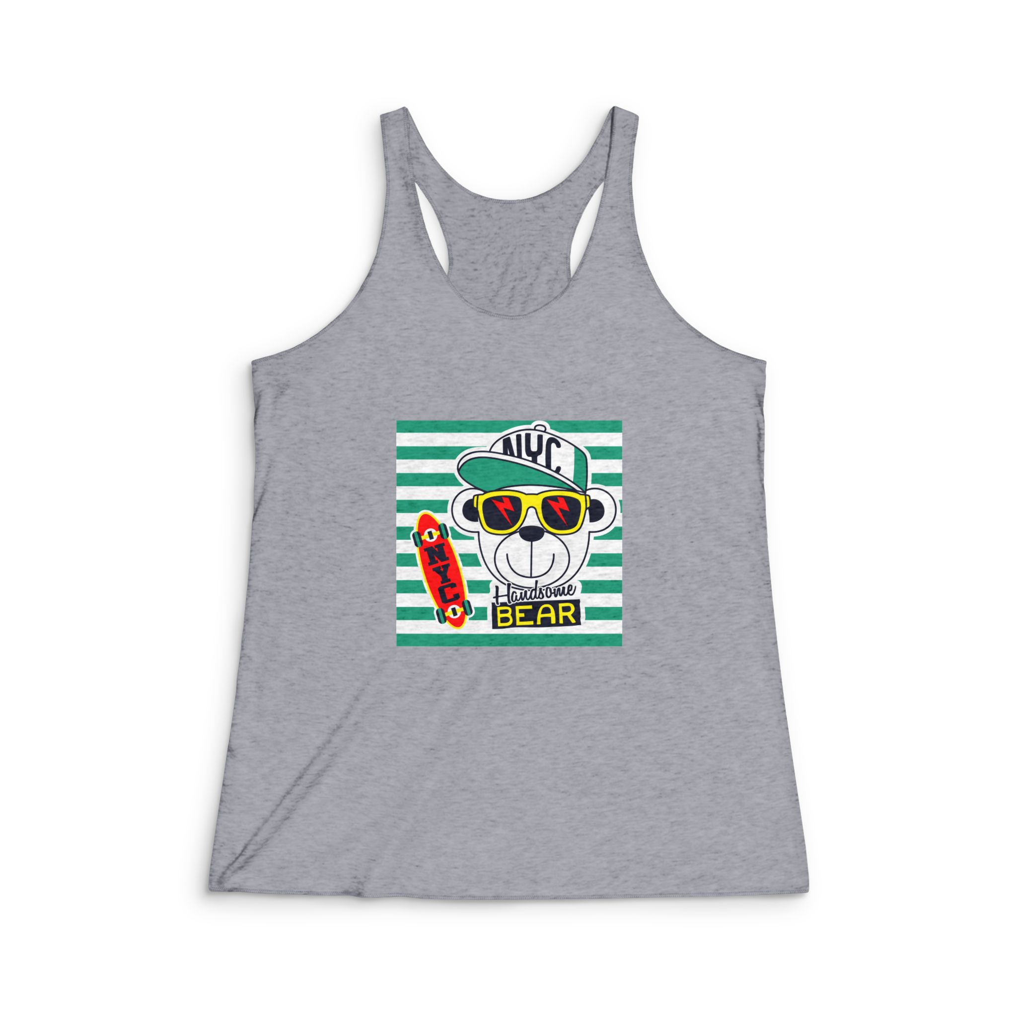 Handsome Bear Womens Tri Blend Racerback Tank - Image 4