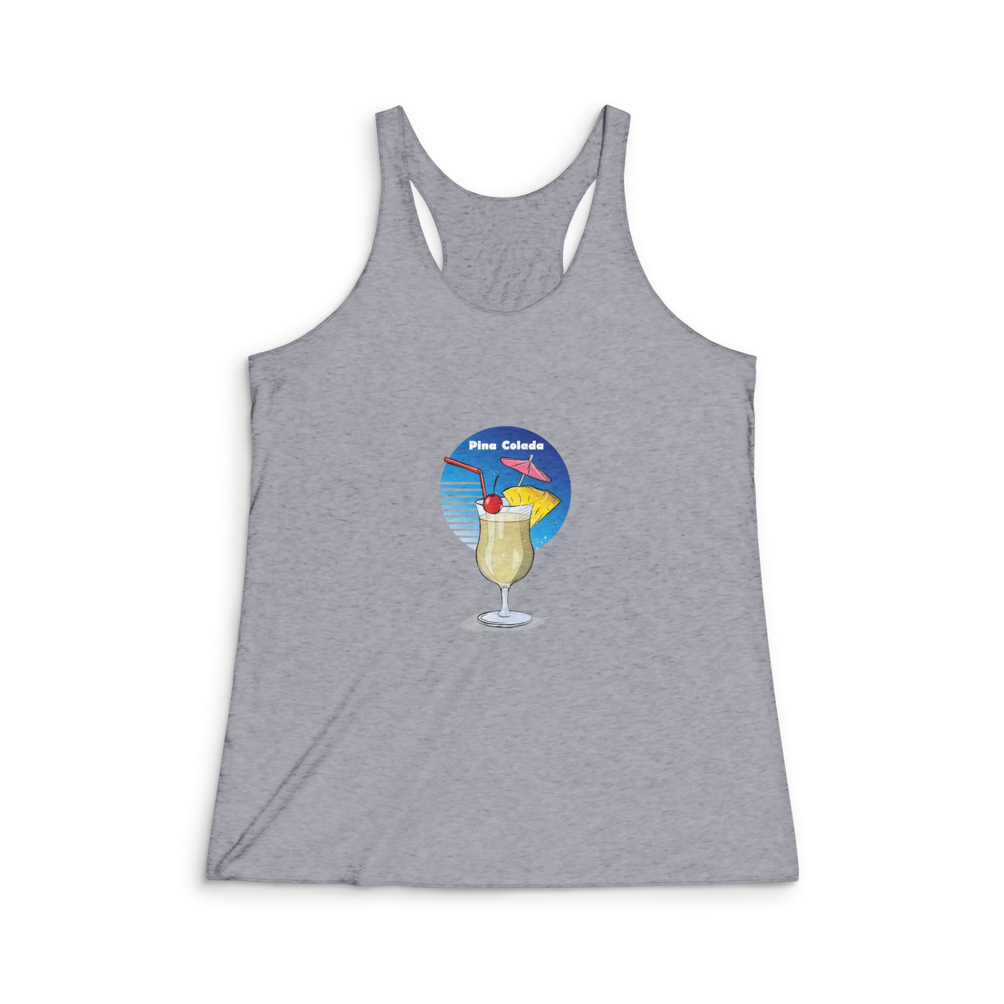 Hand Drawn Illustration Cocktail(1) Womens Tri Blend Racerback Tank - Image 4