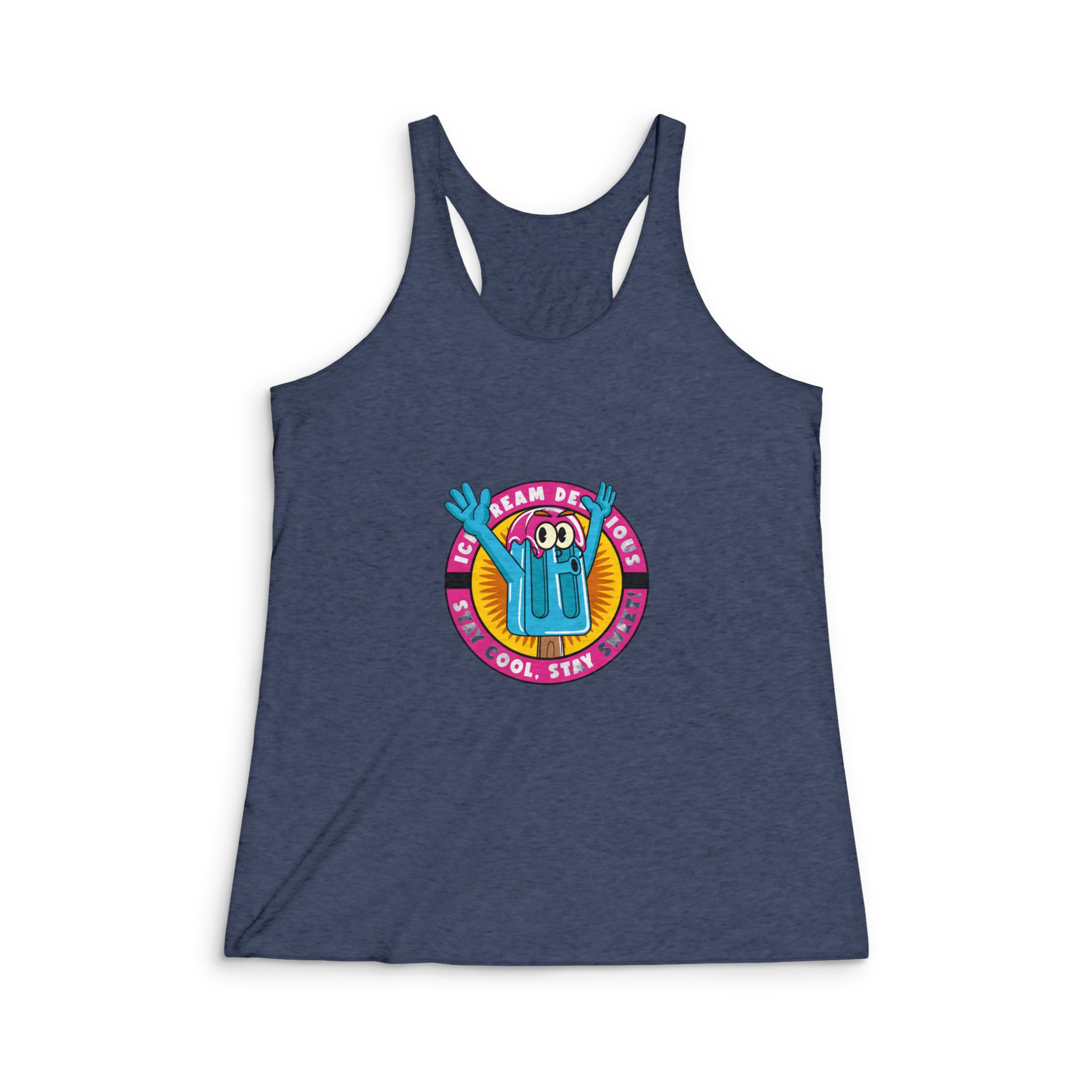 Ice Cream Delicious Womens Tri Blend Racerback Tank - Image 3