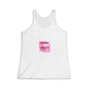 Immortality Fade Slogan Simple Vintage Fashion Womens Tri Blend Racerback Tank