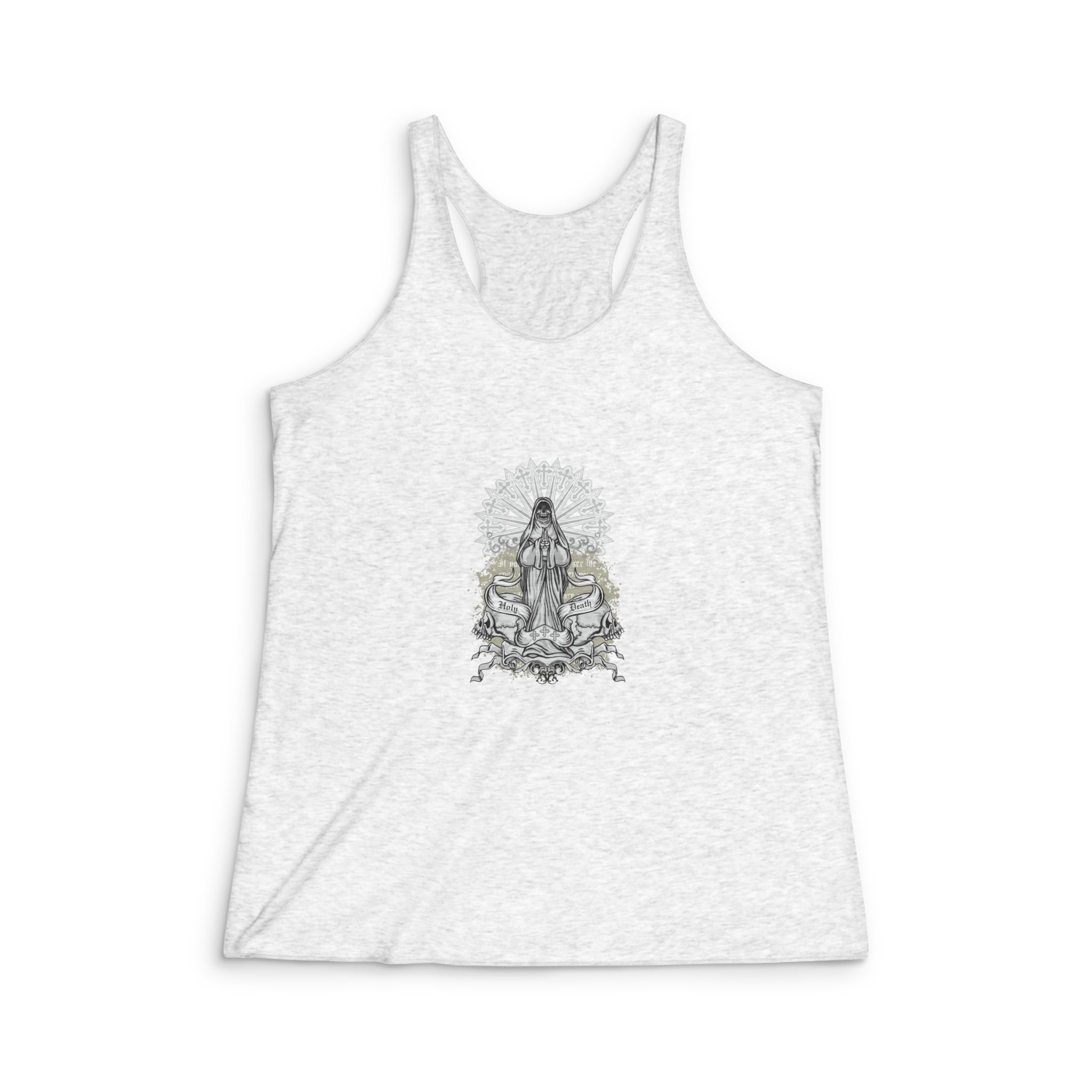 Gothic Sign With Skull Grunge Vintage Design T Shirts (38) Womens Tri Blend Racerback Tank