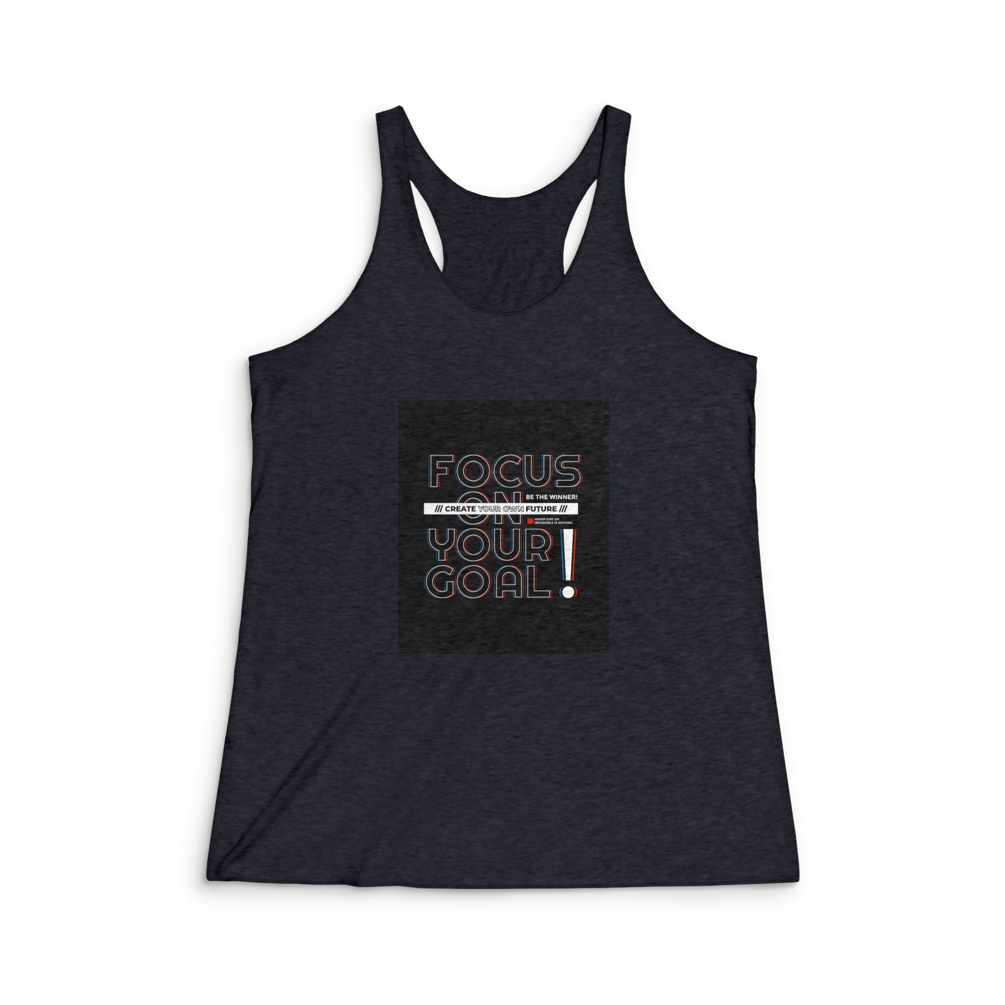 Focus On Your Goal Womens Tri Blend Racerback Tank - Image 2