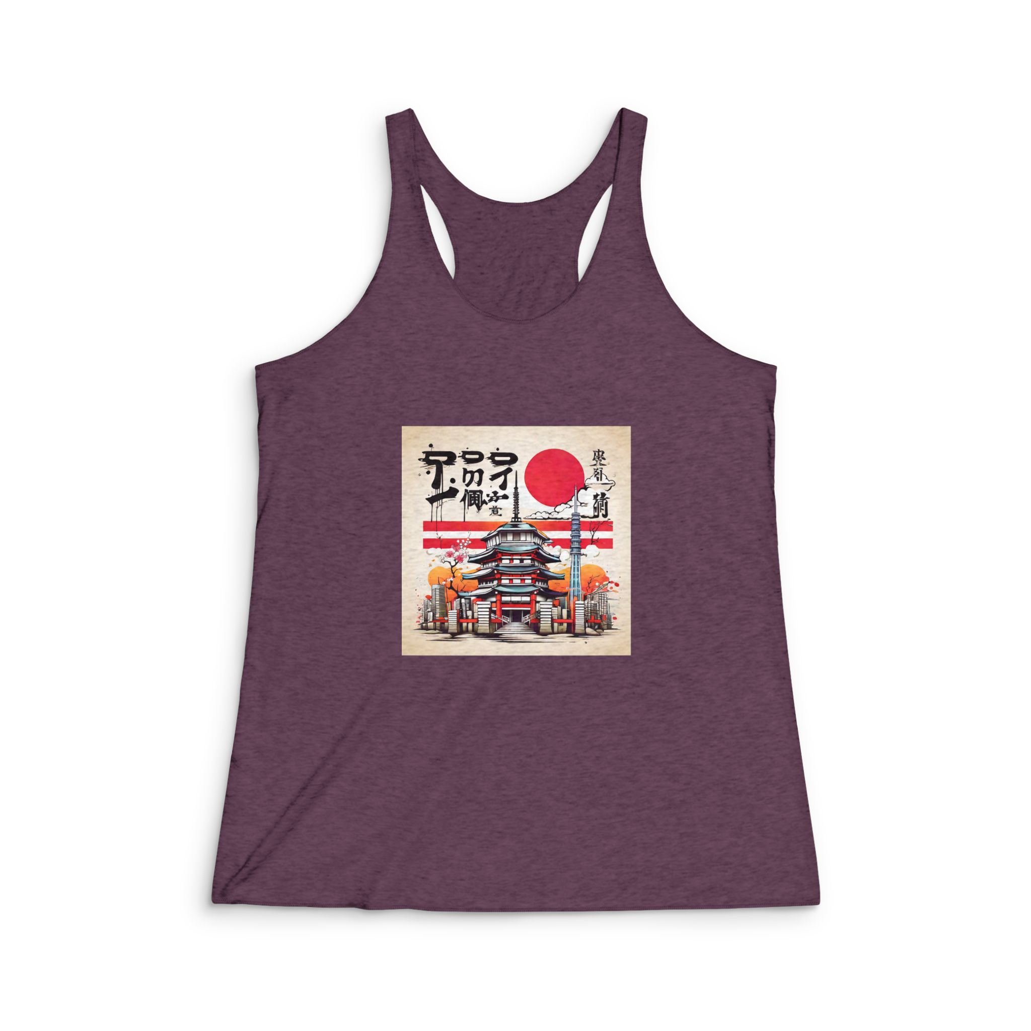 Japan V2 Womens Tri Blend Racerback Tank - Image 5