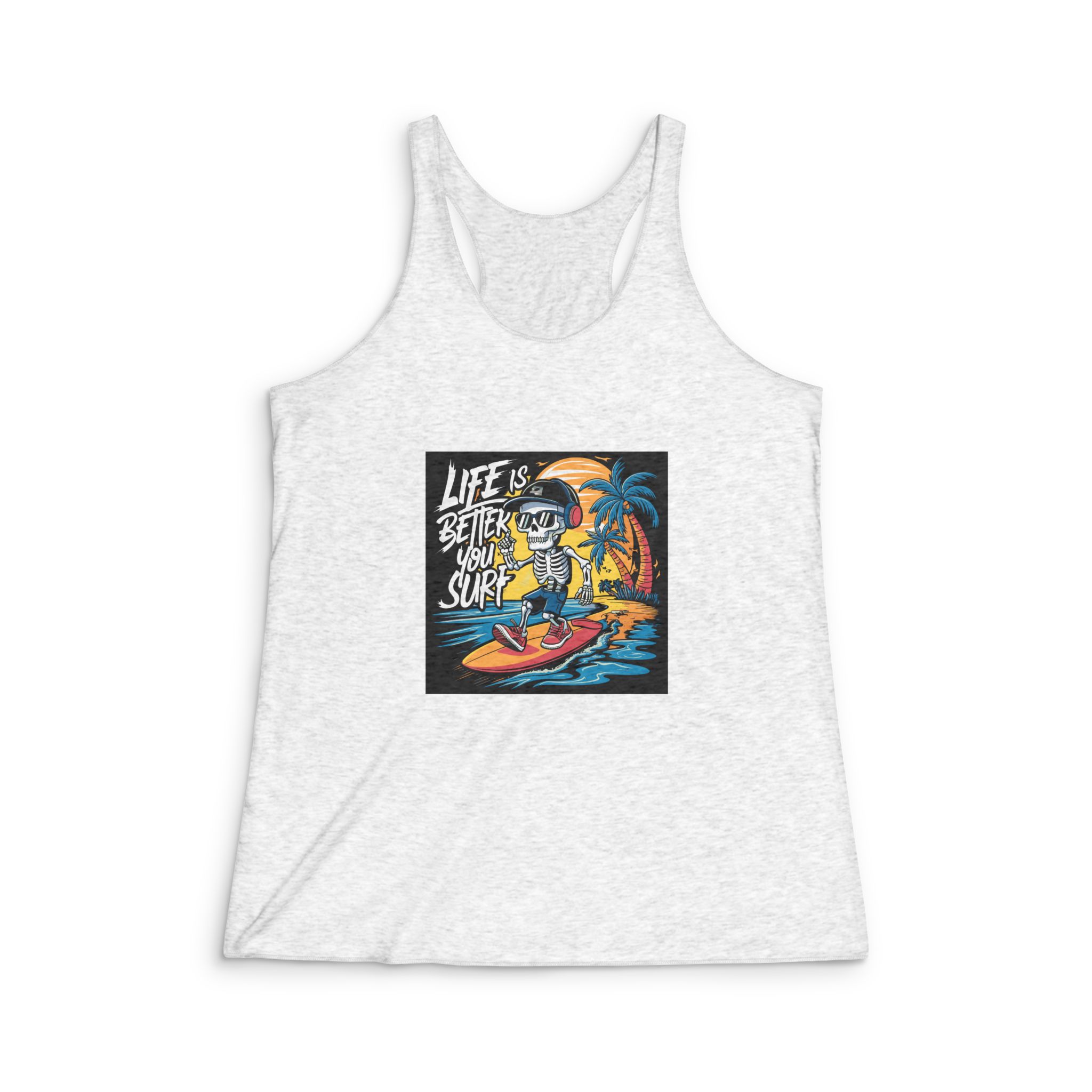 Life Is Better You Surf Womens Tri Blend Racerback Tank