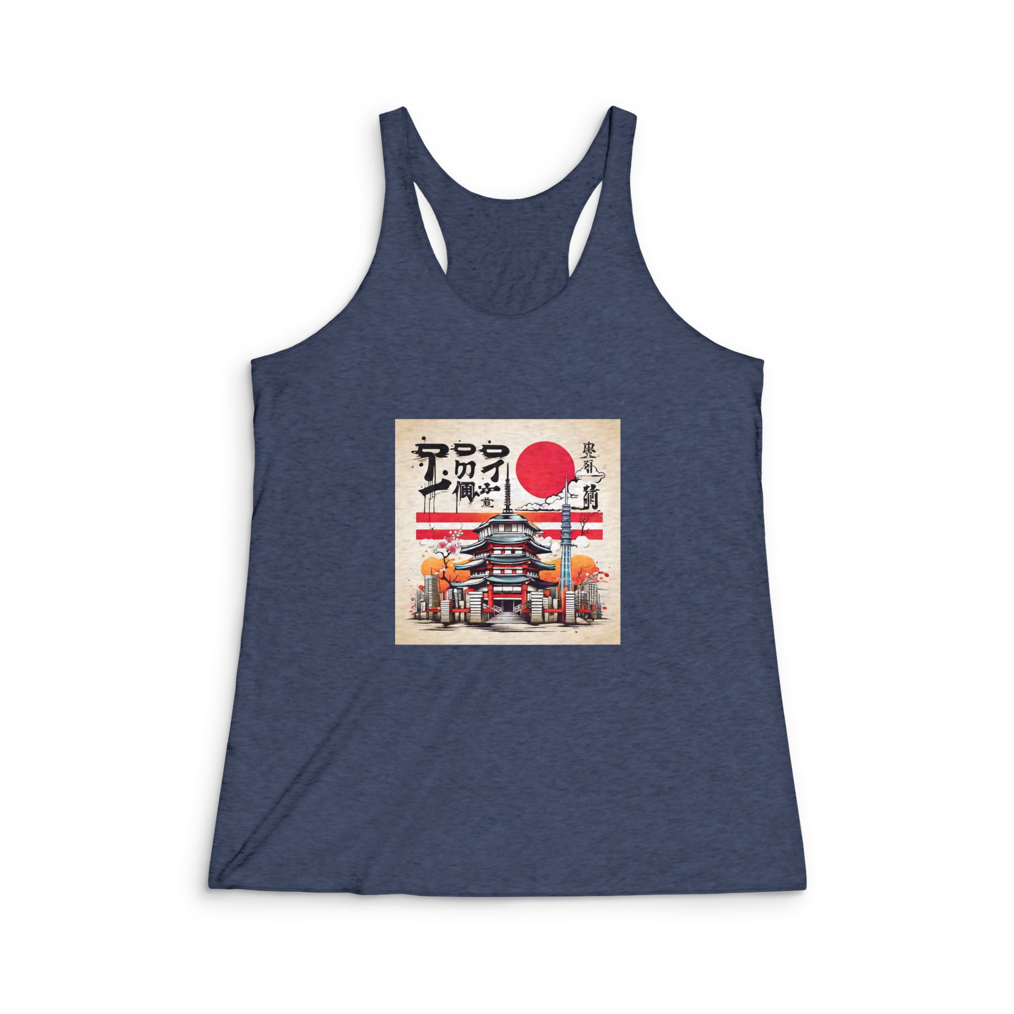 Japan V2 Womens Tri Blend Racerback Tank - Image 3