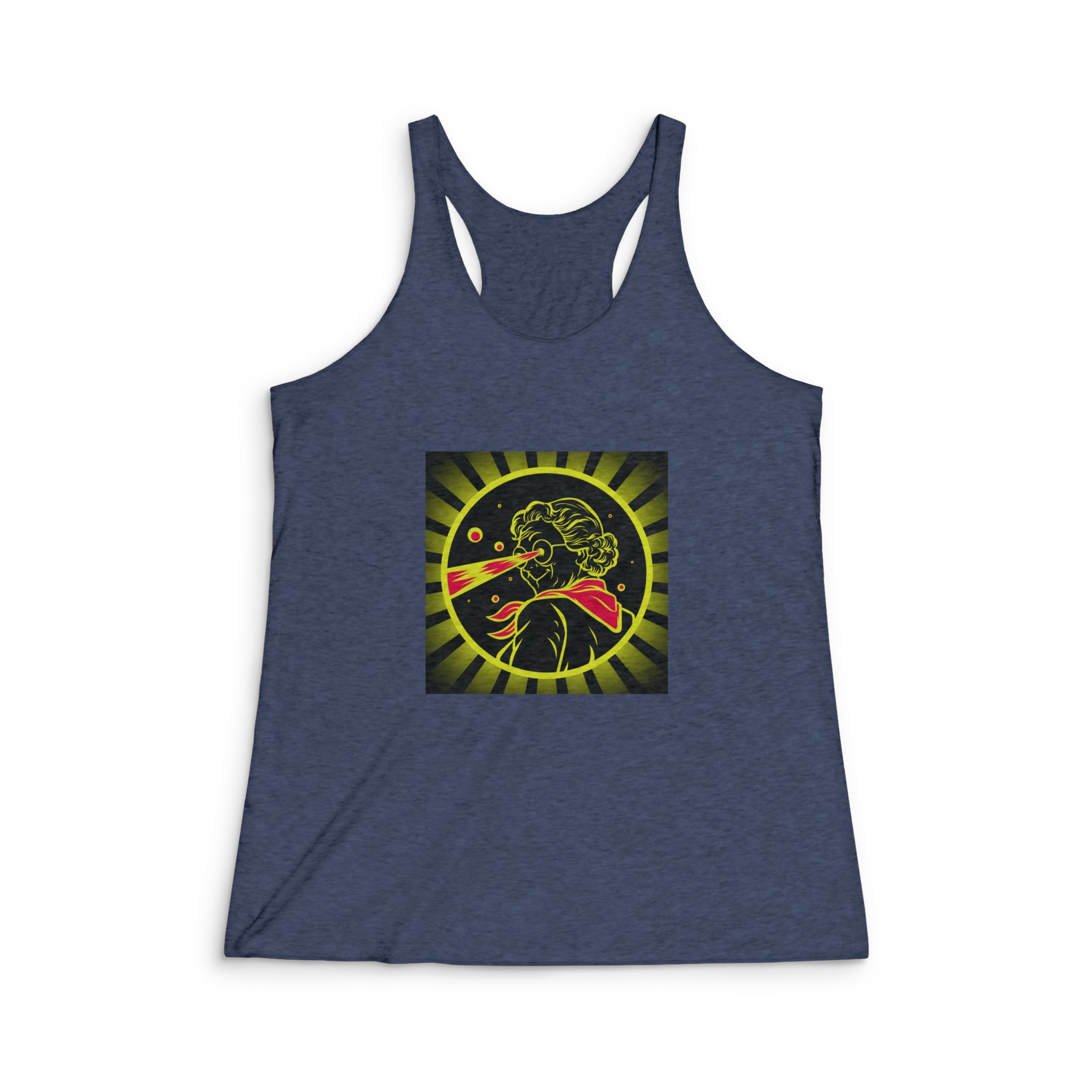 Laser Eyed Lady Womens Tri Blend Racerback Tank - Image 3